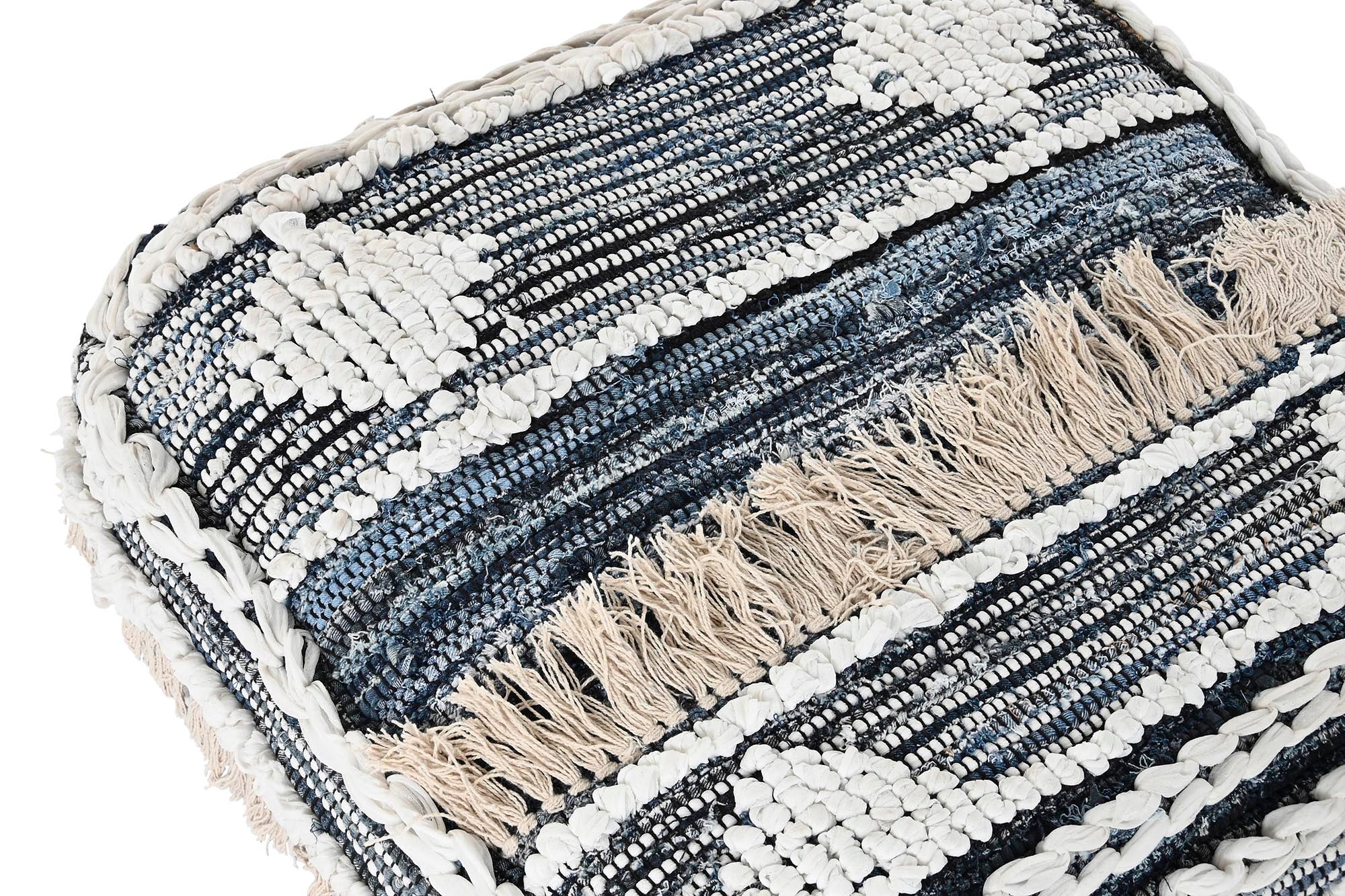 COJIN SUELO ALGODON 60X60X25 6300 GR, RAYAS NEGRO - Imagen 2