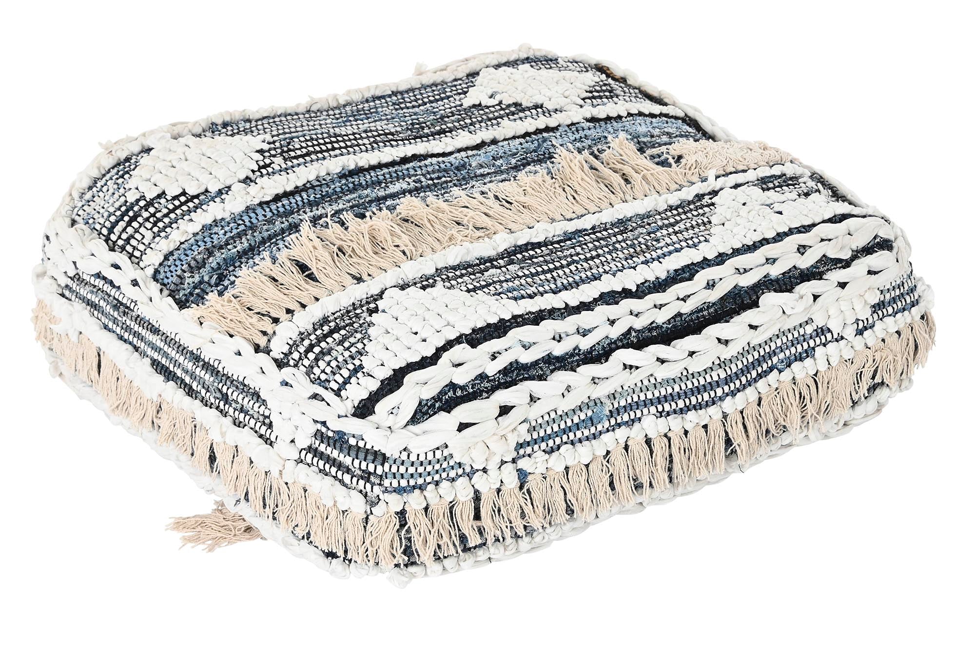 COJIN SUELO ALGODON 60X60X25 6300 GR, RAYAS NEGRO - Imagen 1