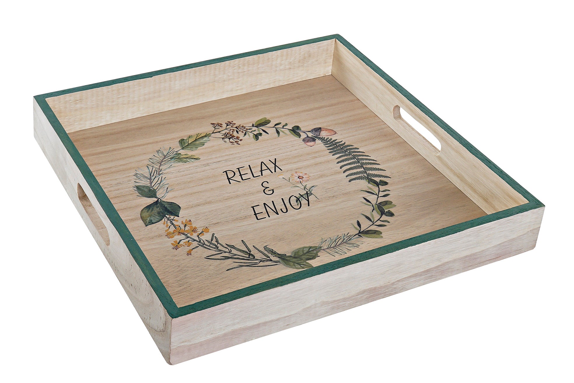 BANDEJA DECORACION MADERA 32X32X4,5 NATURAL - Imagen 3