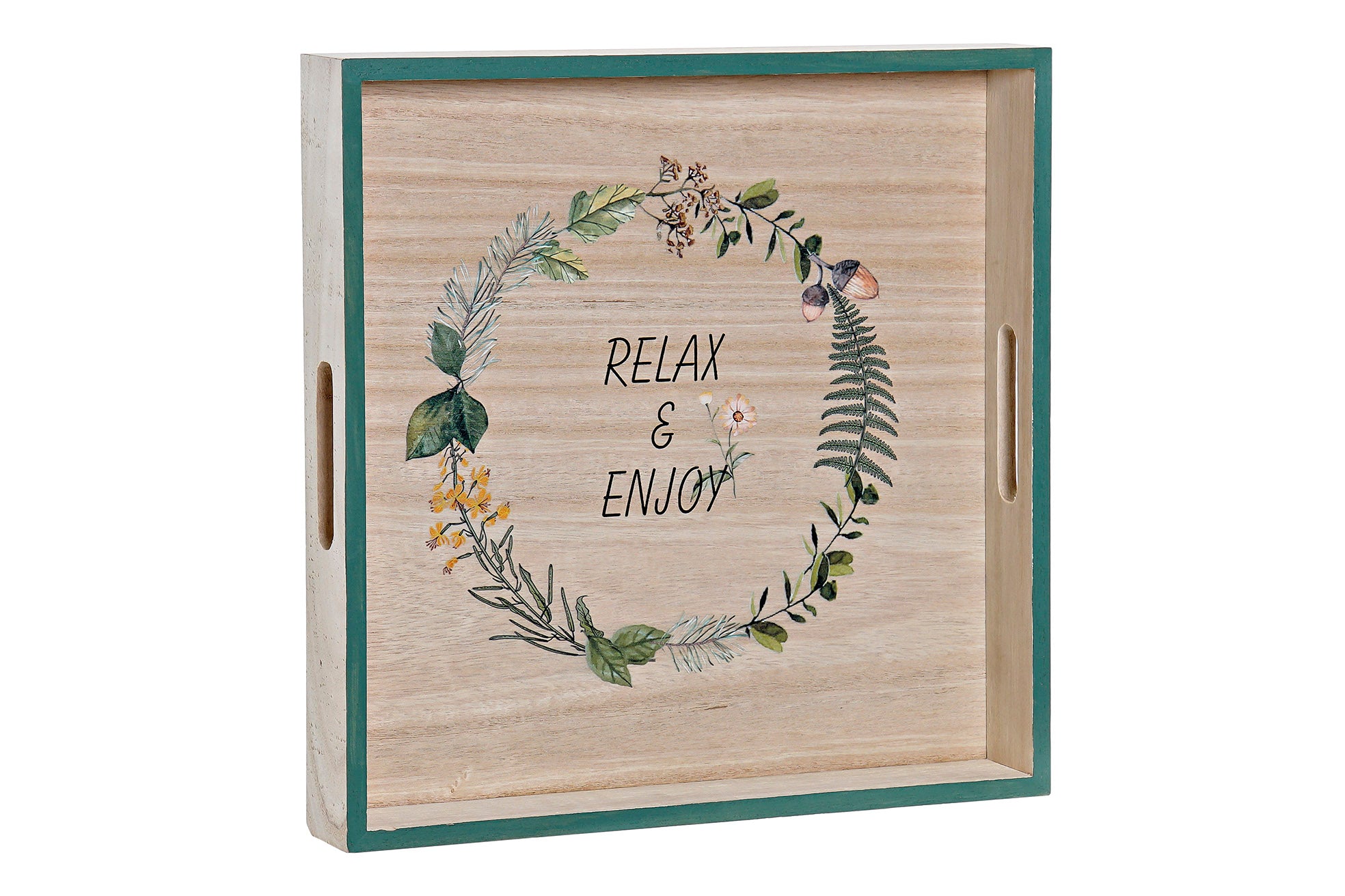 BANDEJA DECORACION MADERA 32X32X4,5 NATURAL - Imagen 1