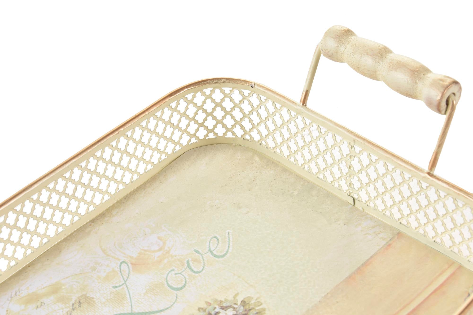 BANDEJA SET 3 METAL 40X21X8 LOVE ROSA - Imagen 2