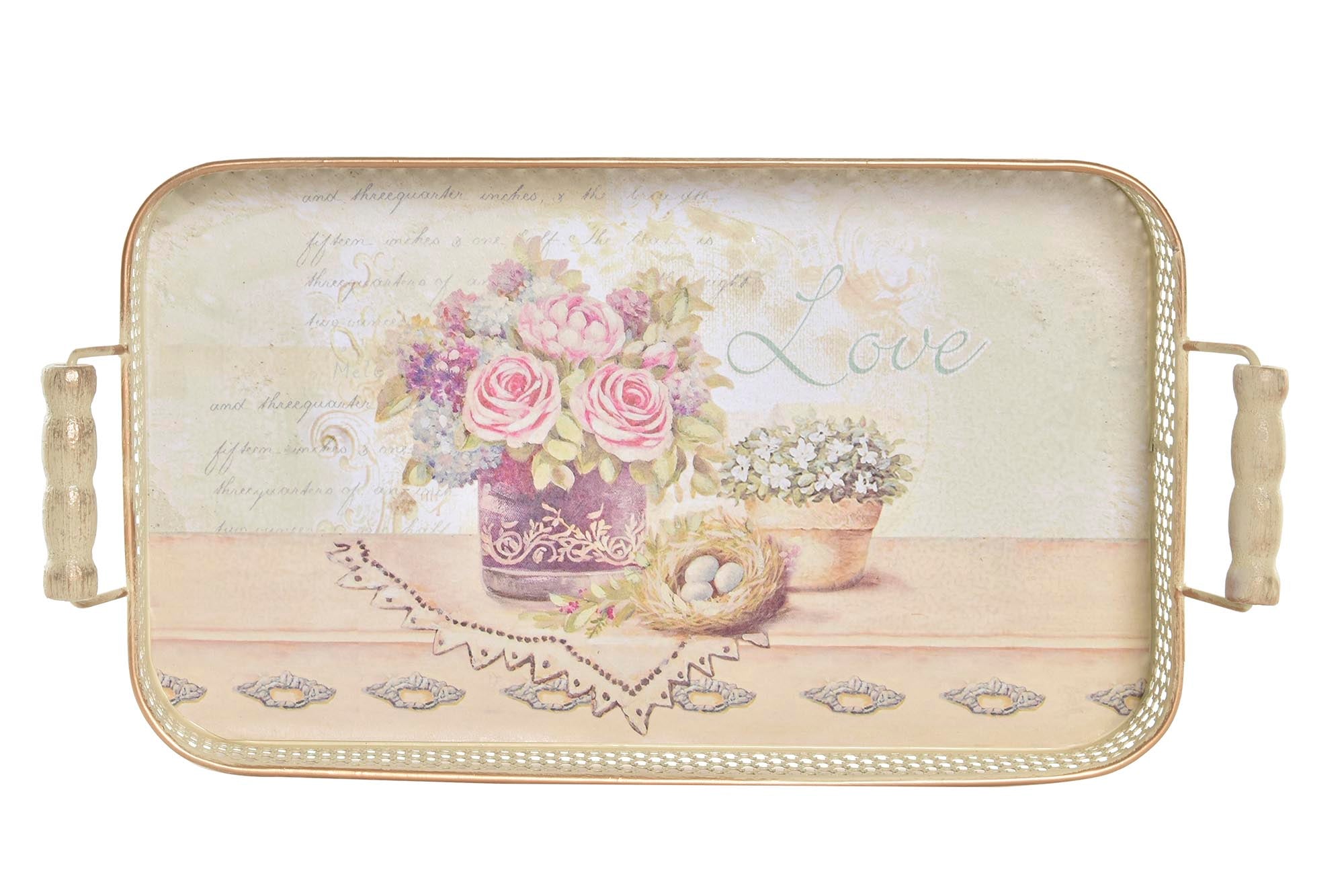 BANDEJA SET 3 METAL 40X21X8 LOVE ROSA - Imagen 3