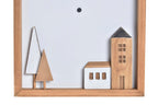 RELOJ PARED MADERA 20X4X30 CASAS BLANCO - Imagen 3