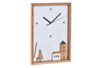 RELOJ PARED MADERA 20X4X30 CASAS BLANCO - Imagen 2