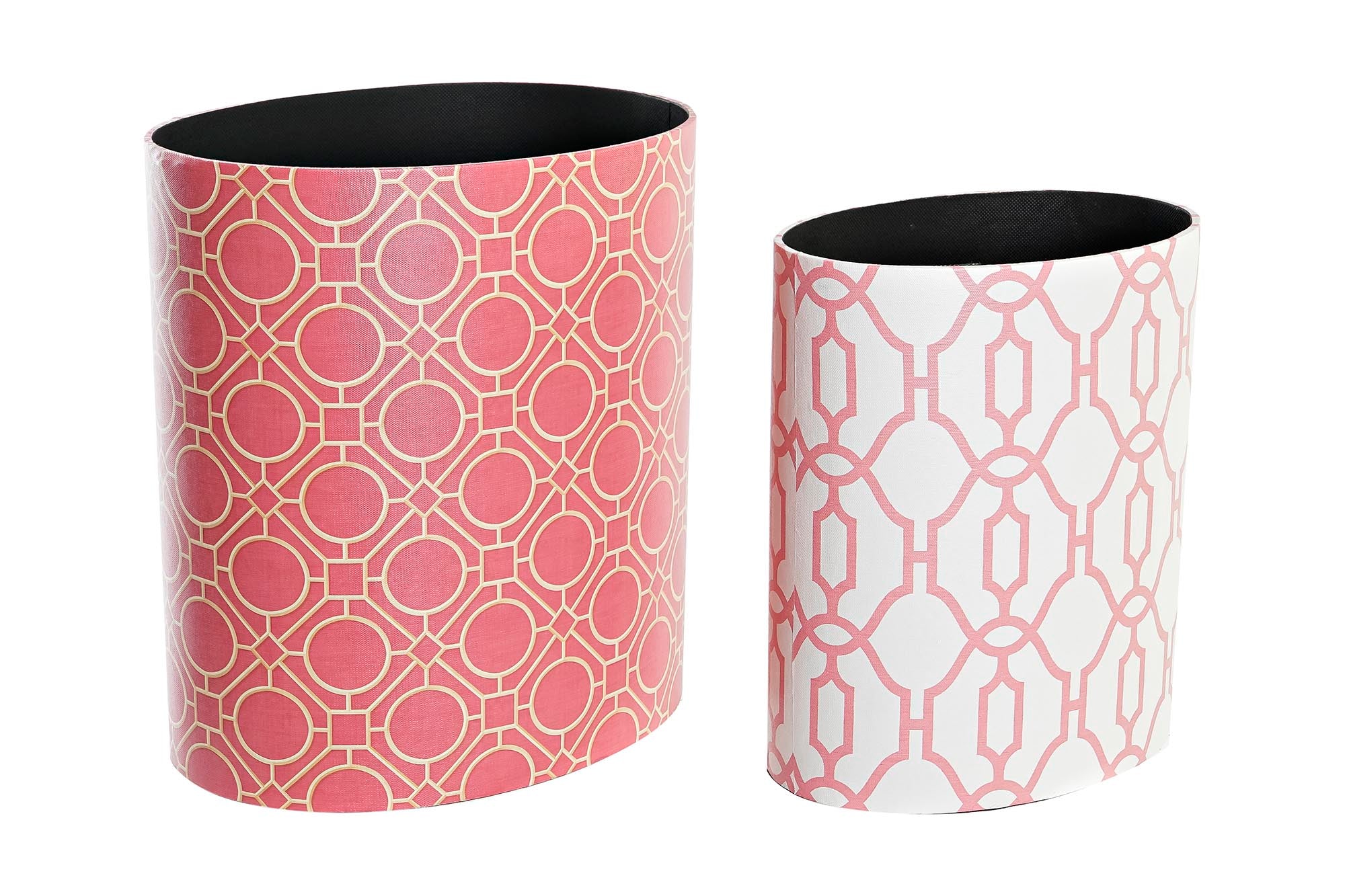 PAPELERA SET 2 LIENZO MADERA 33X24,5X35,3 NARANJA - Imagen 1