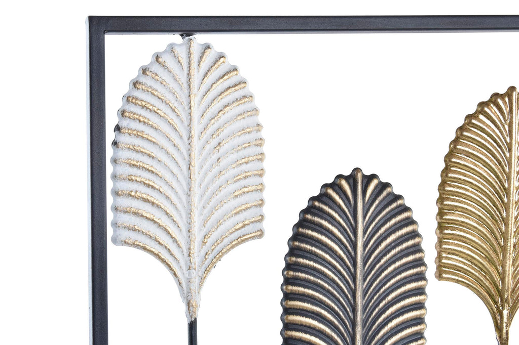 DECORACION PARED METAL 35X2X90 HOJAS NEGRO - Imagen 2