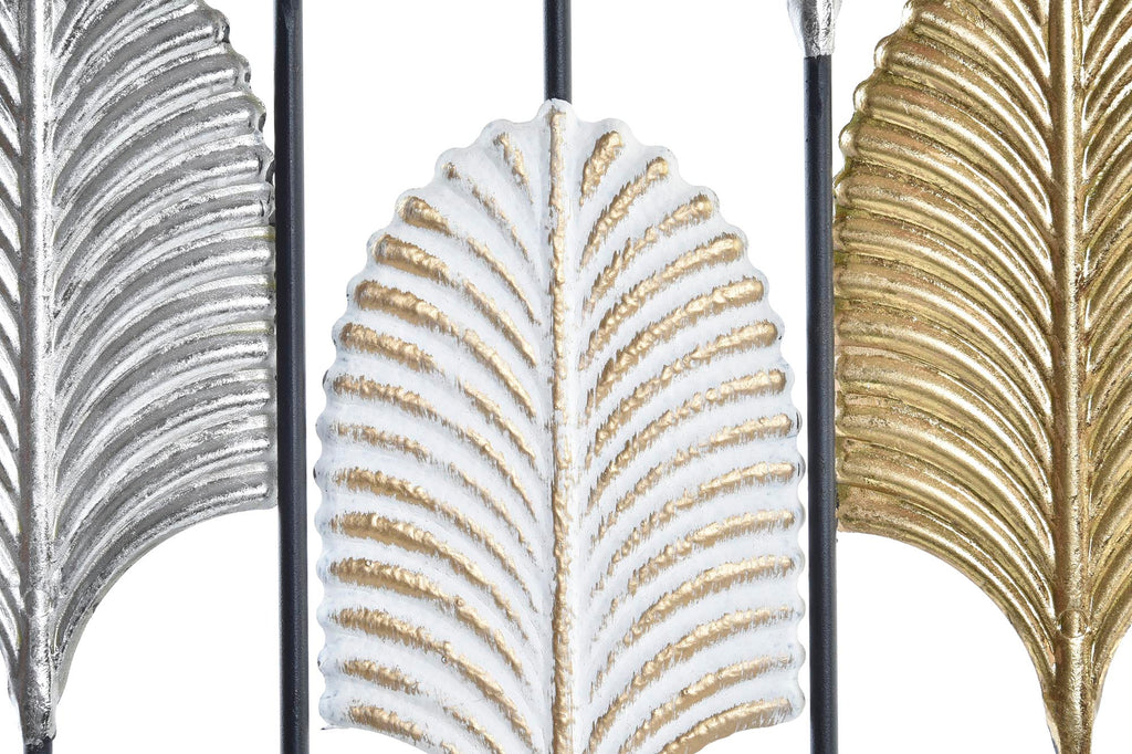 DECORACION PARED METAL 35X2X90 HOJAS NEGRO - Imagen 3