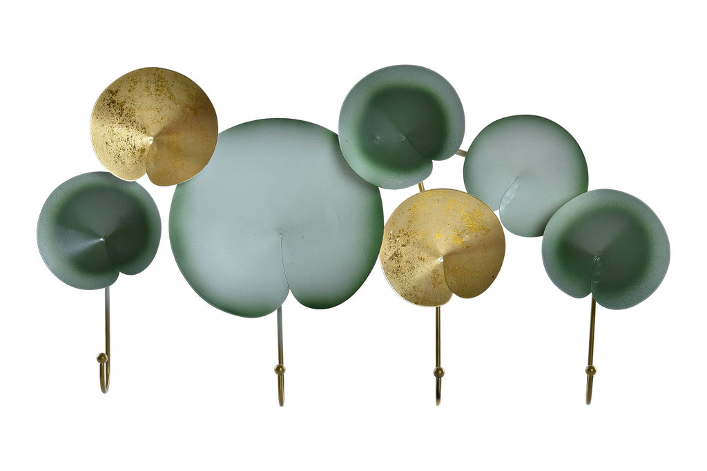PERCHERO PARED METAL 45X6X24 NENUFAR VERDE MENTA - Imagen 1