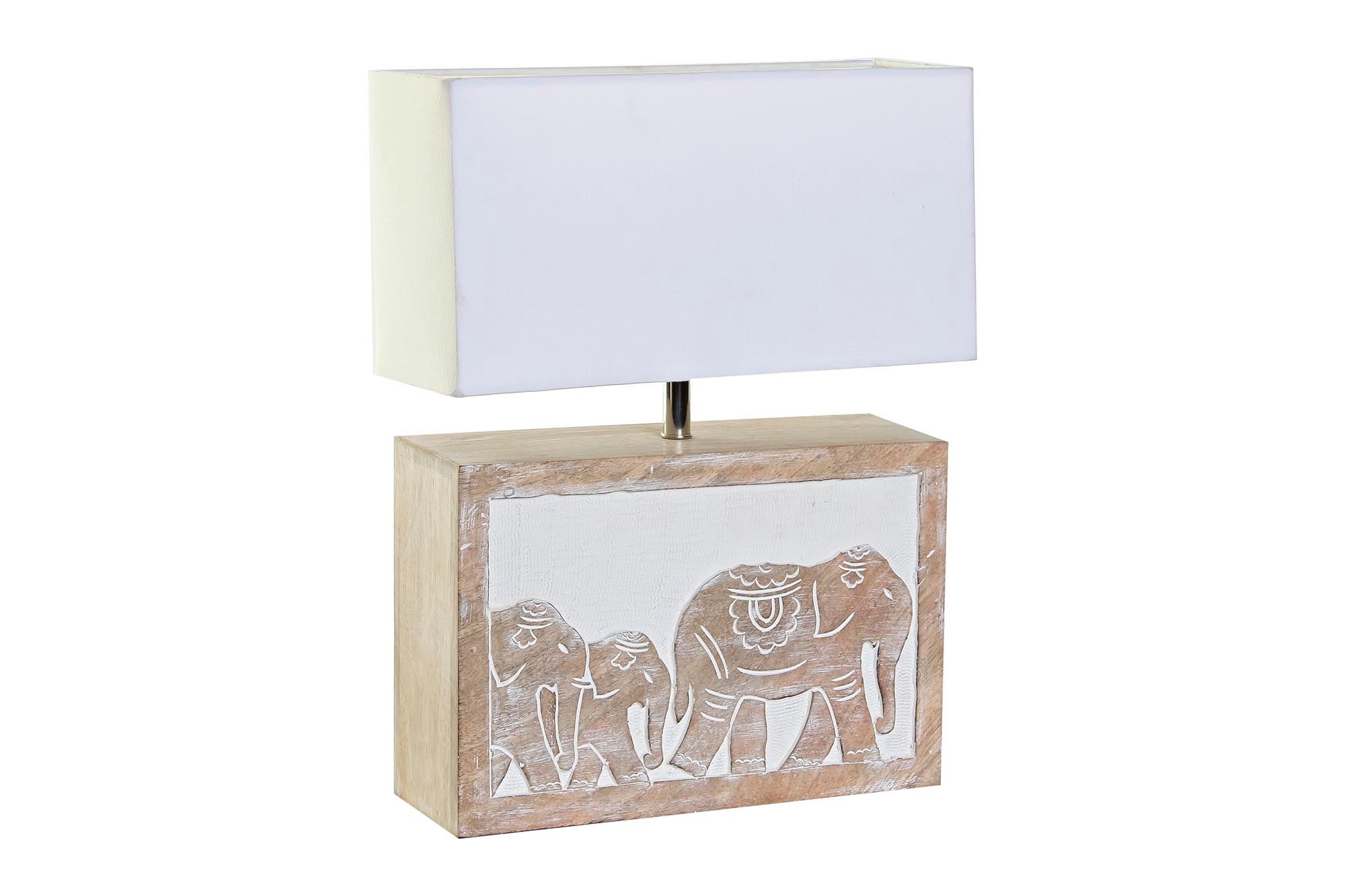 LAMPARA SOBREMESA MANGO POLIESTER 33X12X41 MARRON - Imagen 1