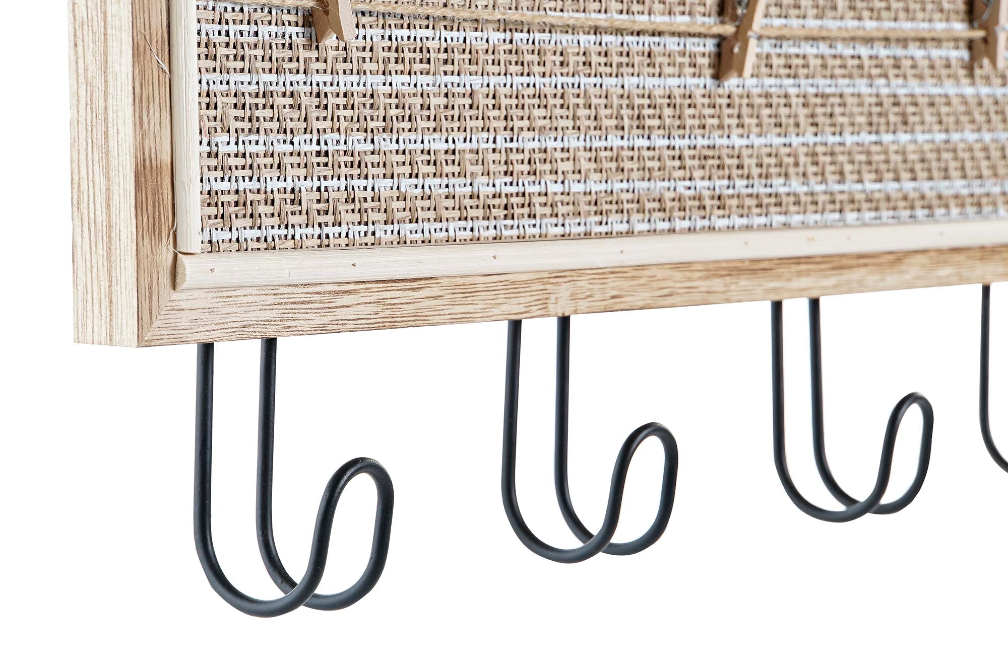 PERCHERO MDF METAL 40X3,5X15,5 4 PERCHEROS NATURAL - Imagen 2