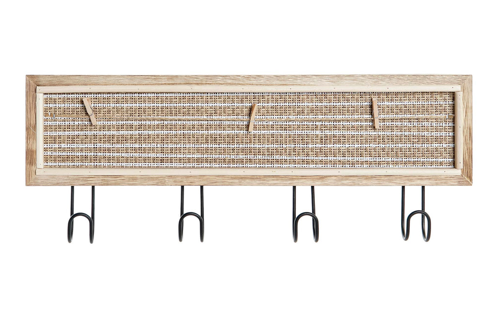 PERCHERO MDF METAL 40X3,5X15,5 4 PERCHEROS NATURAL - Imagen 1