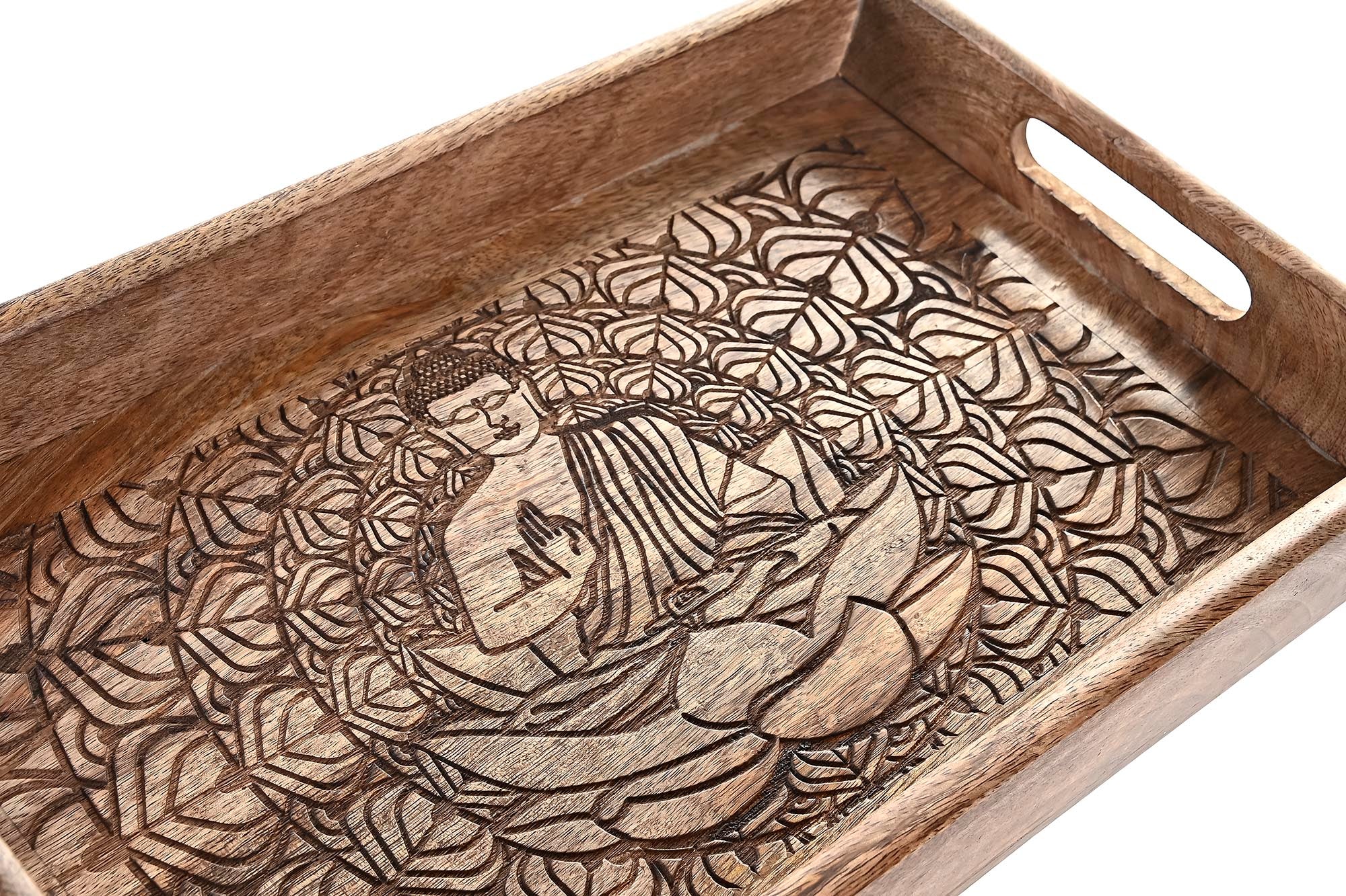 BANDEJA SET 2 MANGO 43X27,5X7,5 BUDA DECAPE MARRON - Imagen 3