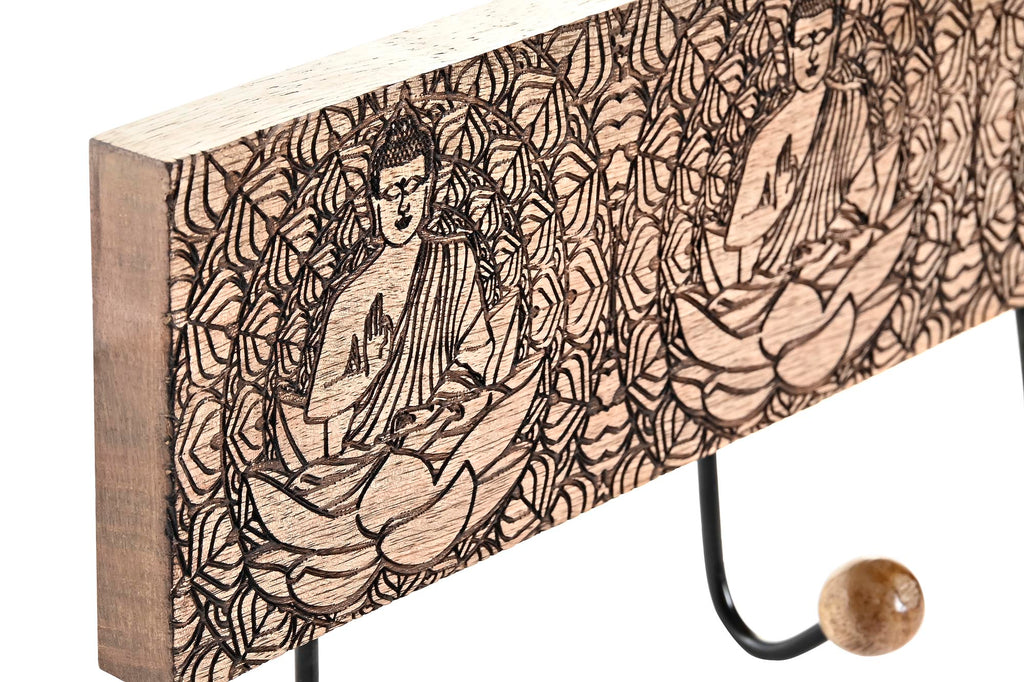 PERCHERO PARED MANGO METAL 38X6X18 3COLG, BUDA - Imagen 2