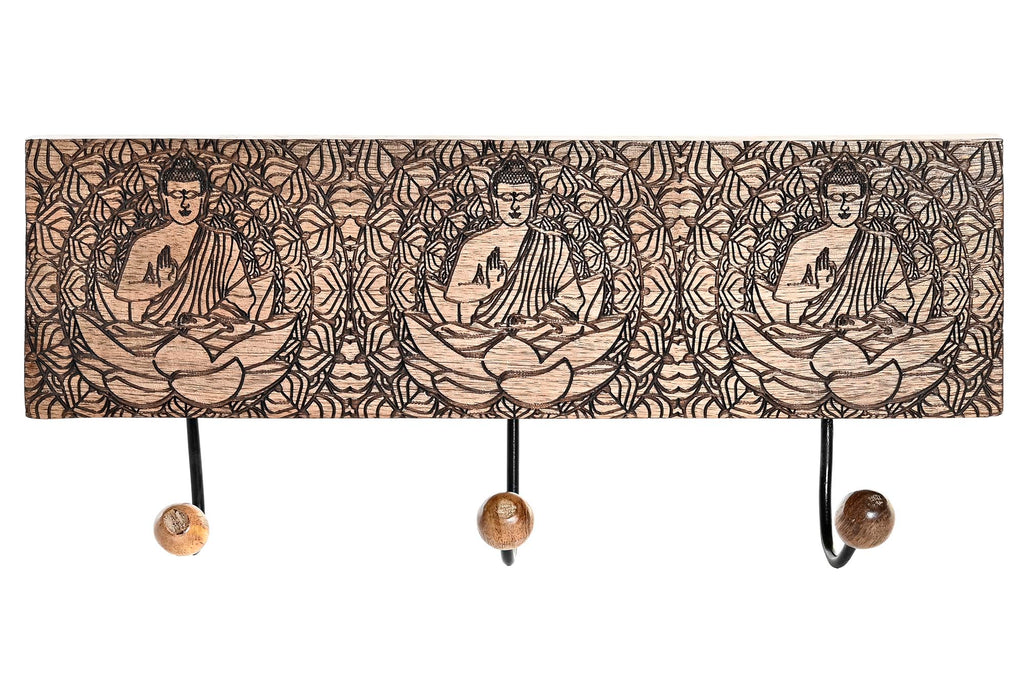 PERCHERO PARED MANGO METAL 38X6X18 3COLG, BUDA - Imagen 1