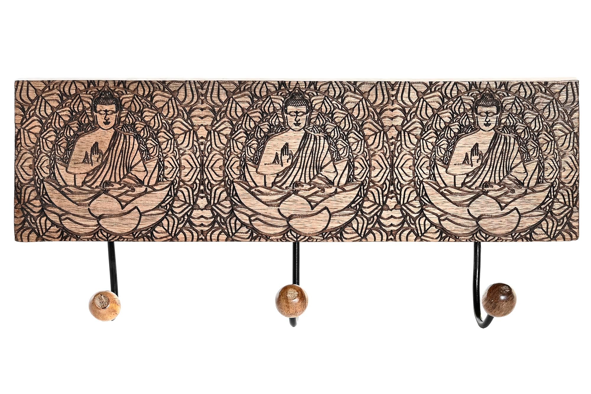 PERCHERO PARED MANGO METAL 38X6X18 3COLG, BUDA - Imagen 1