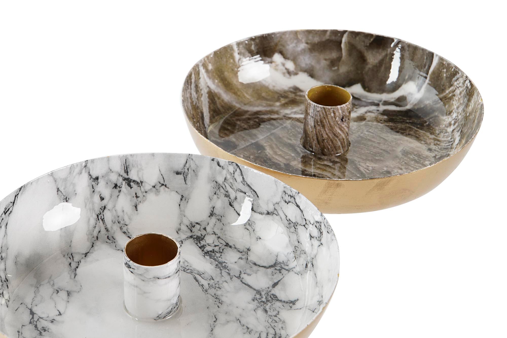 CANDELABRO METAL 15X15X3 SIMIL MARMOL 2 SURT. - Imagen 3