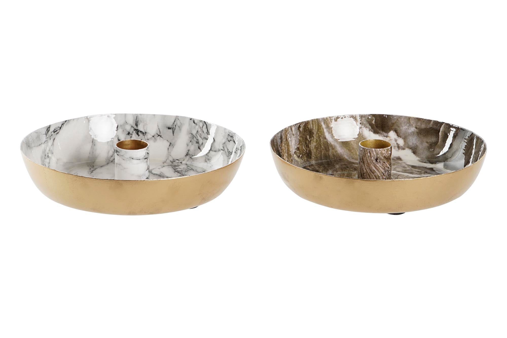 CANDELABRO METAL 15X15X3 SIMIL MARMOL 2 SURT. - Imagen 1