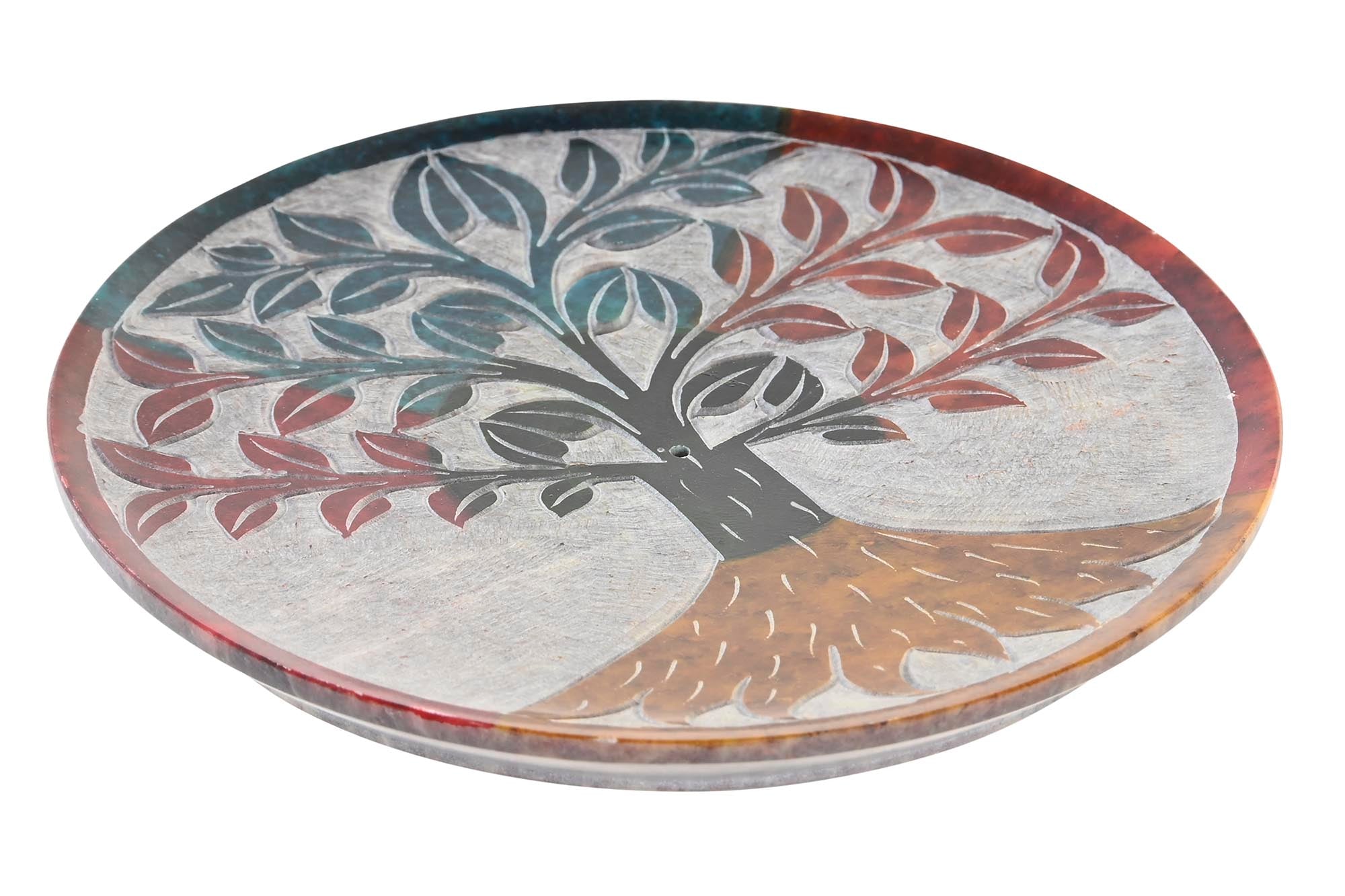 SOPORTE INCIENSO PIEDRA 13X13X0,7 ARBOL TALLADO - Imagen 2