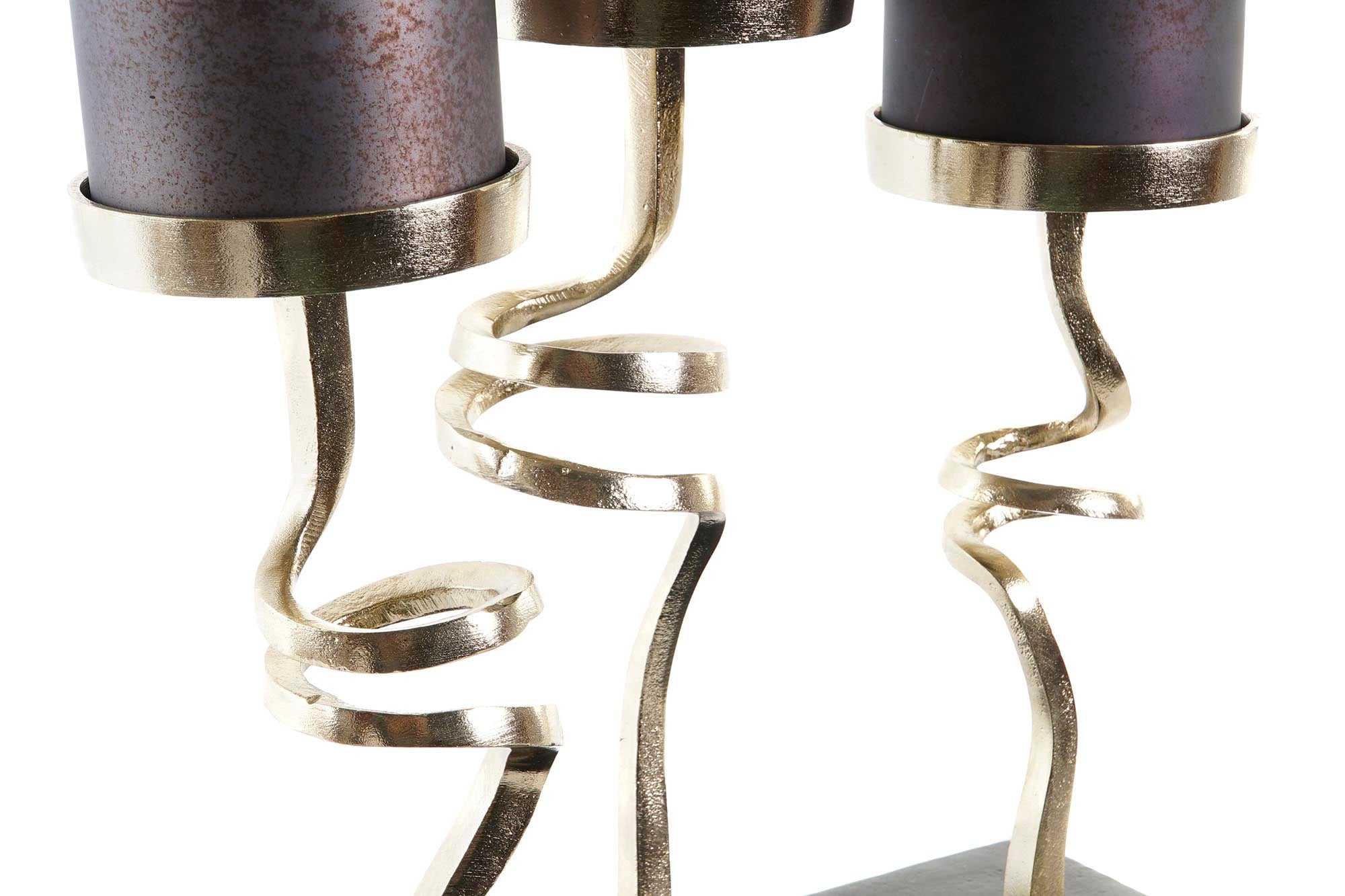 PORTAVELA CRISTAL ALUMINIO 37X16X47 3 VELAS GRIS - Imagen 3