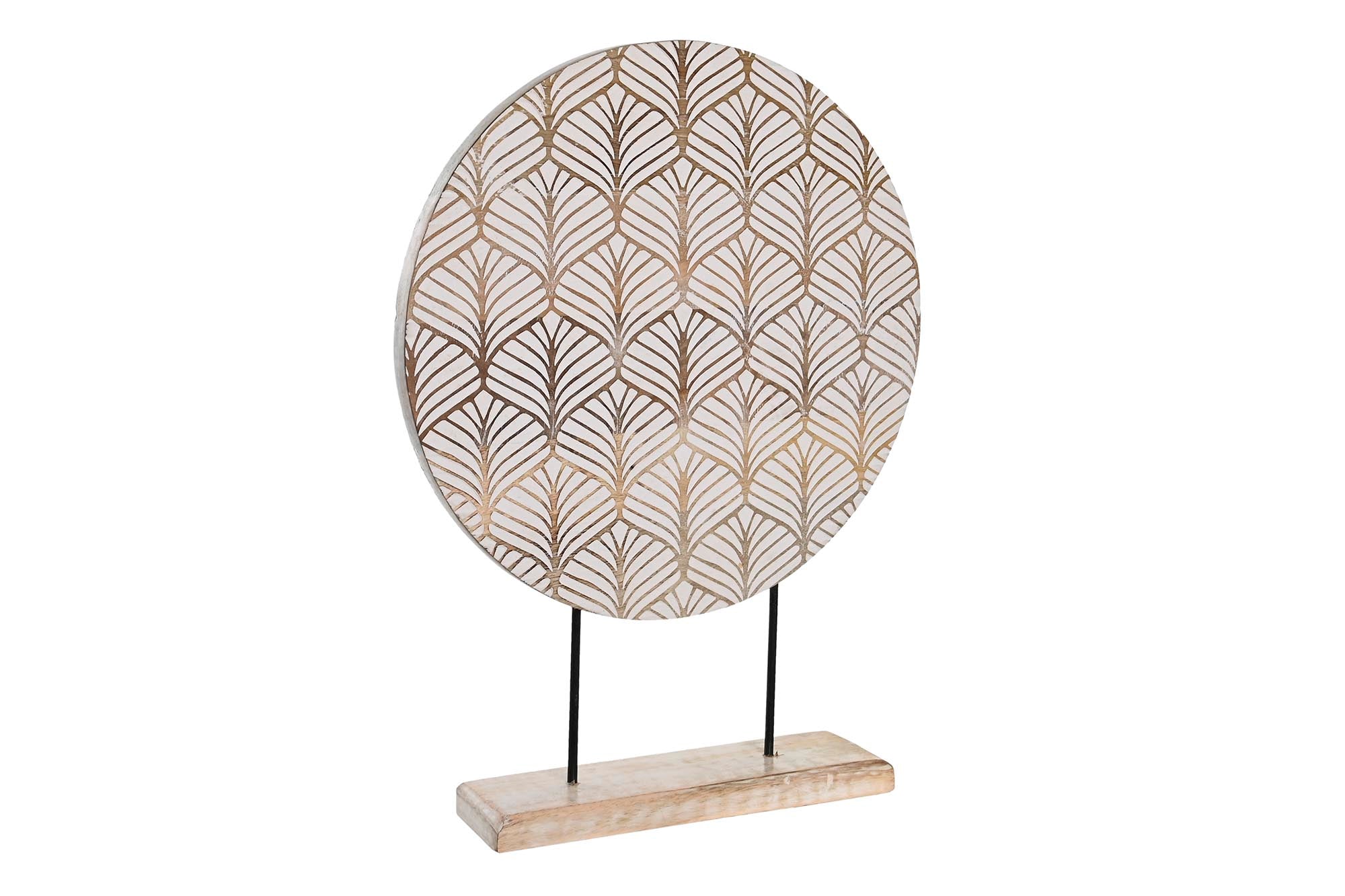 DECORACION MANGO METAL 30X8X40 hoja NATURAL - Imagen 1