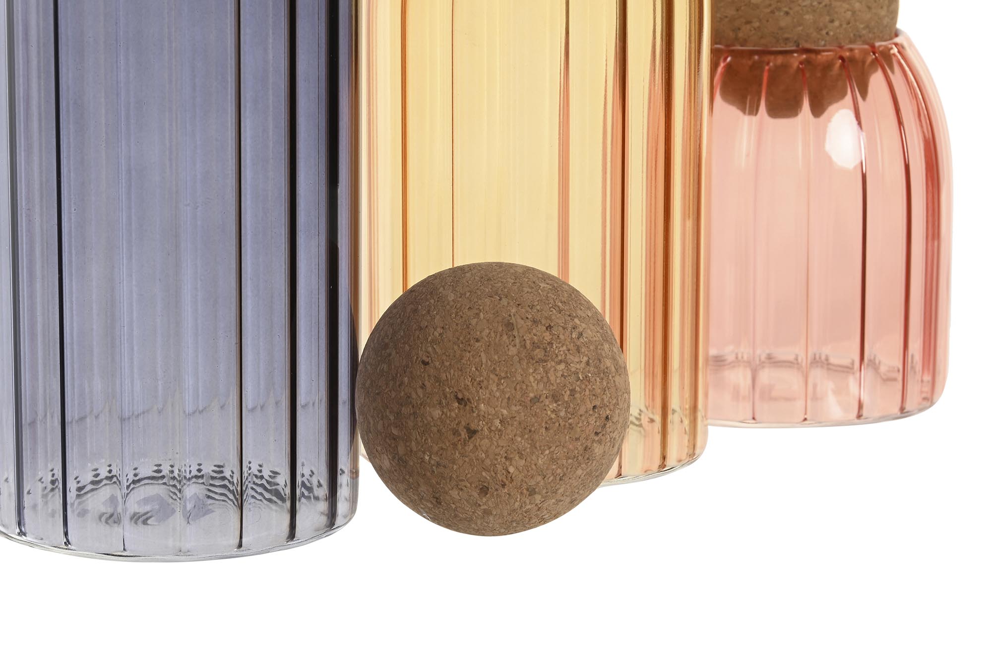 BOTE SET 3 CRISTAL 8,5X8,5X24 AZUL MARINO - Imagen 1