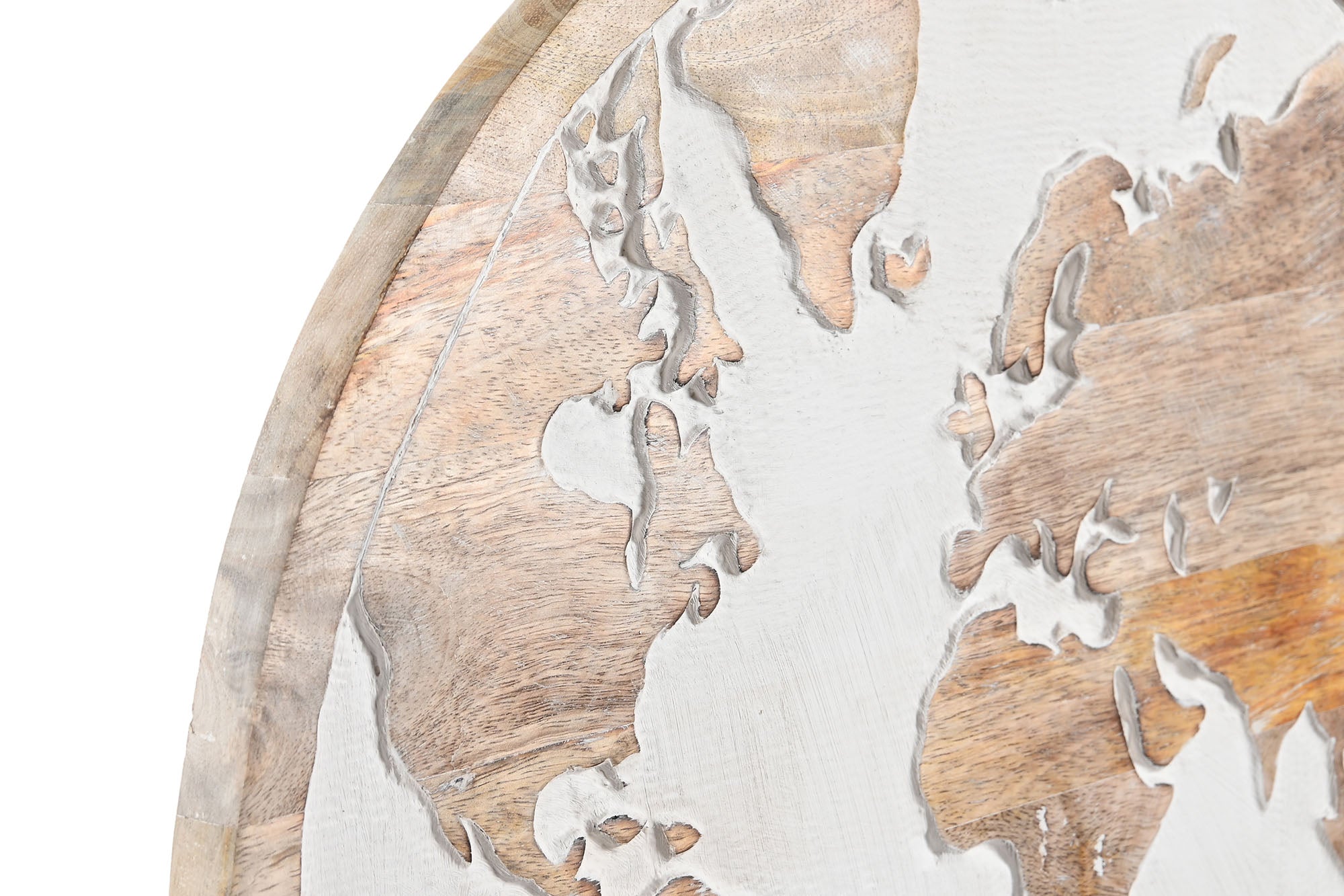 DECORACION PARED MANGO 40X1,5X40 MAPAMUNDI MARRON - Imagen 2