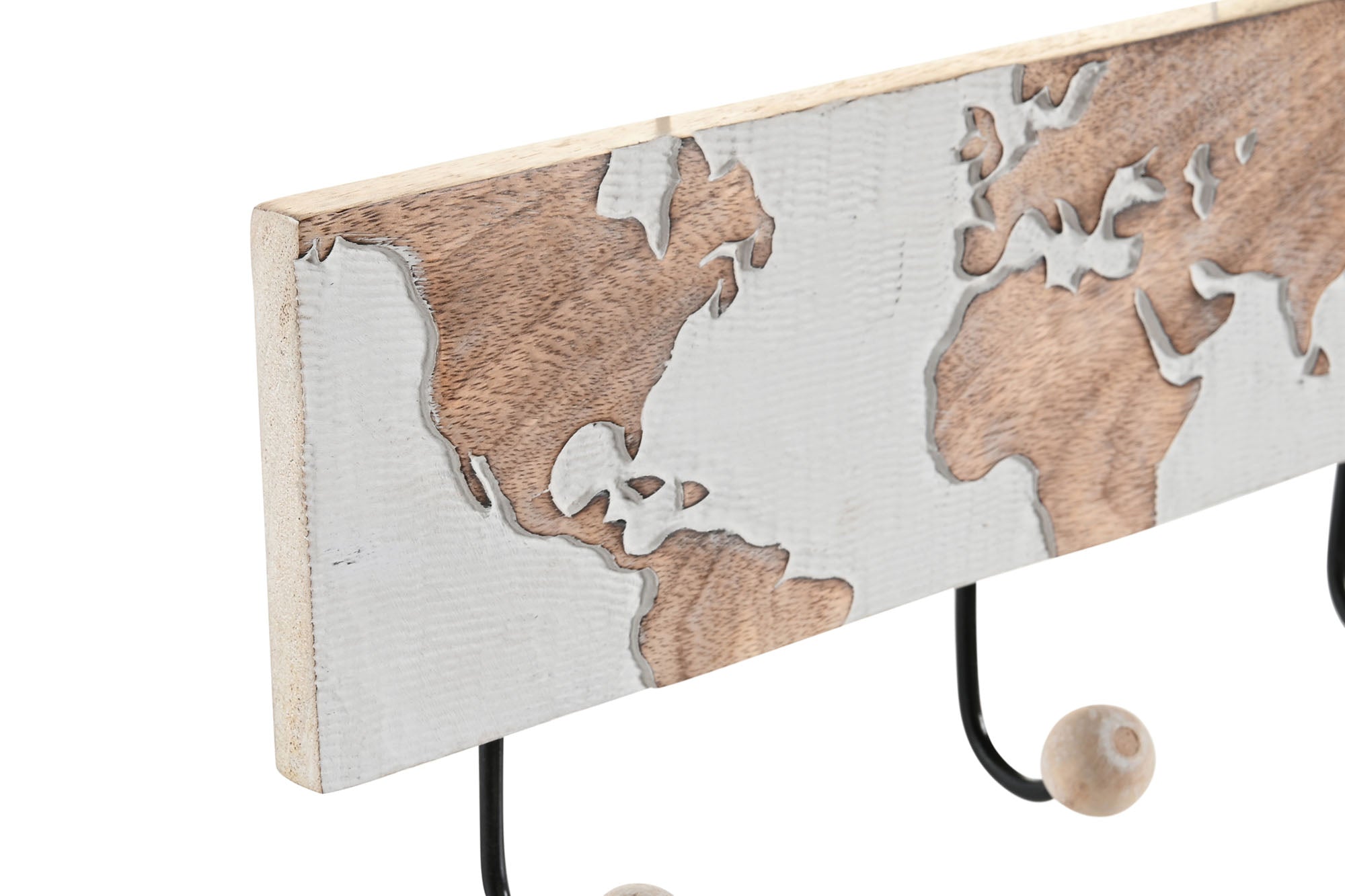 PERCHERO PARED MANGO METAL 38X5X16 MAPAMUNDI - Imagen 2