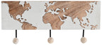 PERCHERO PARED MANGO METAL 38X5X16 MAPAMUNDI - Imagen 1