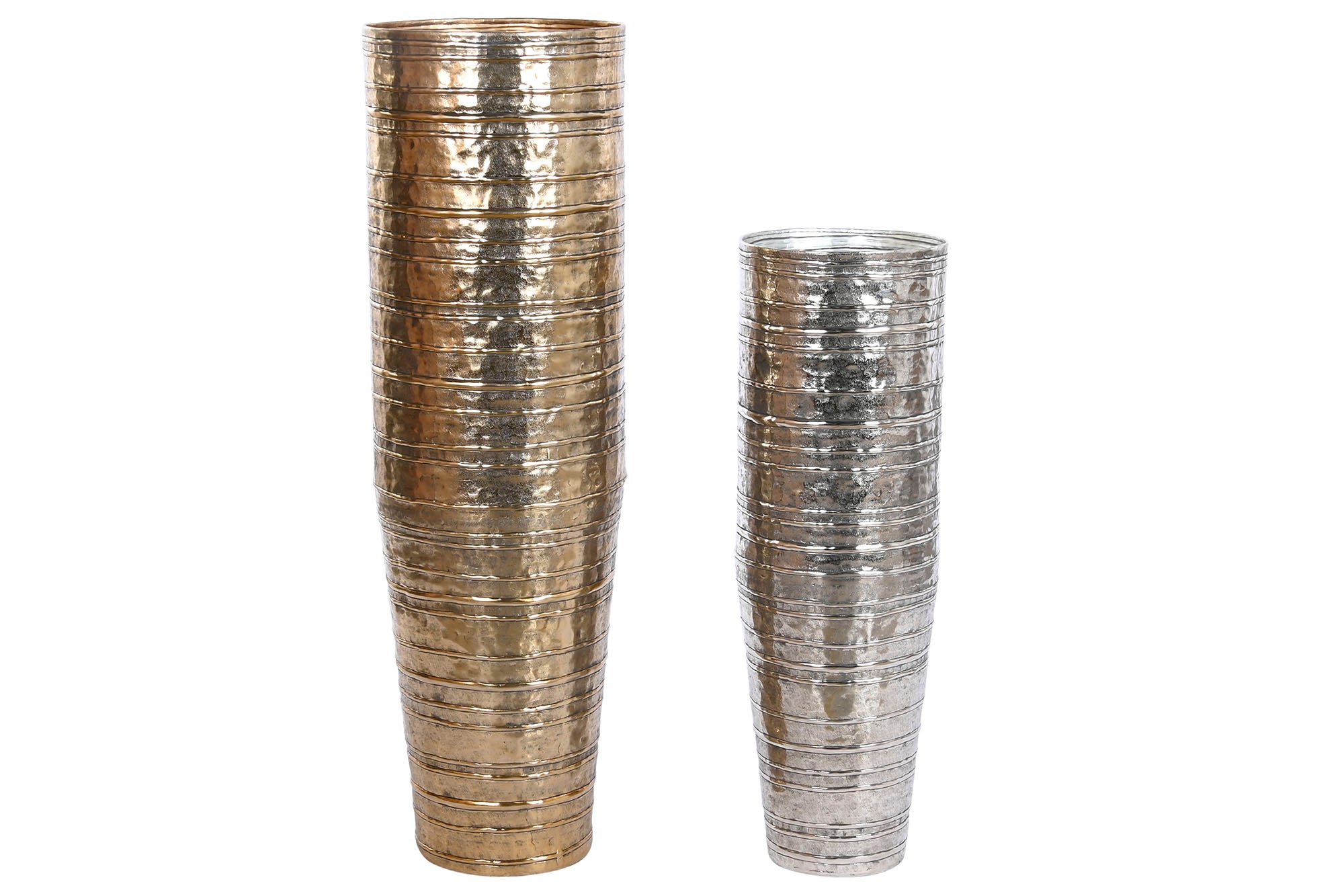 JARRON SET 2 ALUMINIO 31X31X106 DORADO - Imagen 1