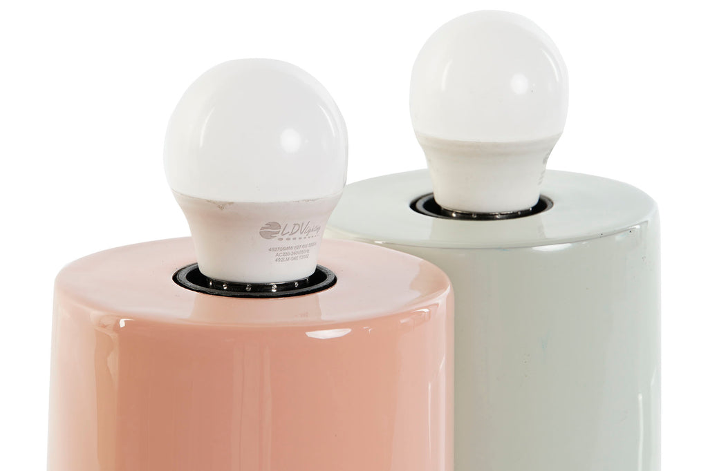 LAMPARA SOBREMESA METAL 10X10X10 BOMBILLA NO INCLU - Imagen 2