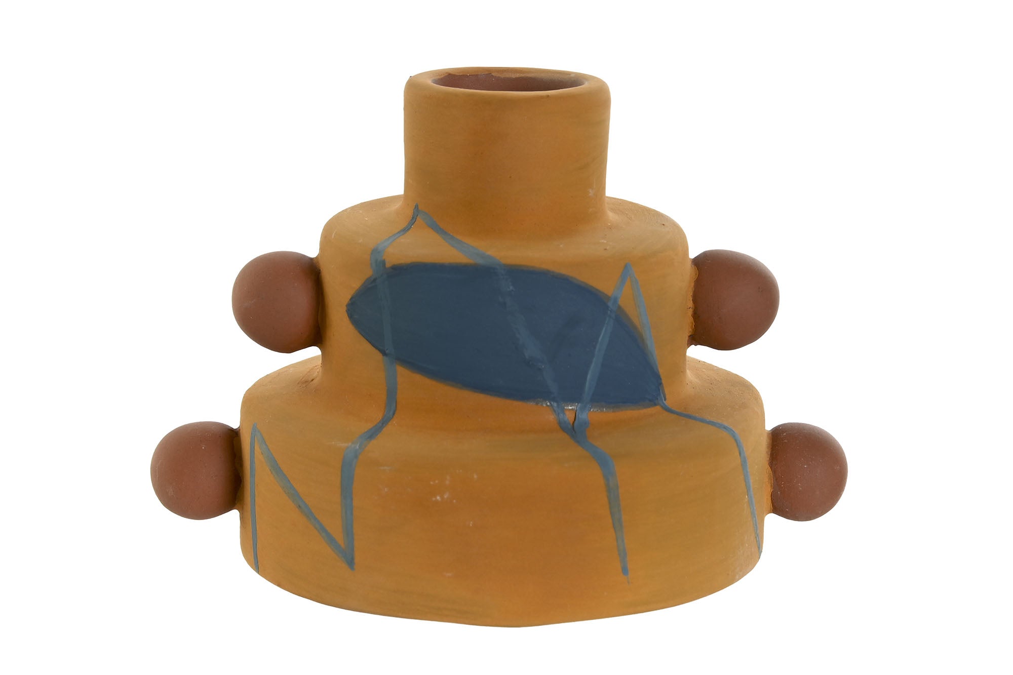 PORTAVELA CERAMICA 11X8,3X7,7 MOSTAZA - Imagen 1