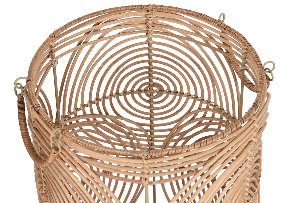 CESTA SET 2 RATAN 45X45X57 CON TAPA NATURAL - Imagen 3
