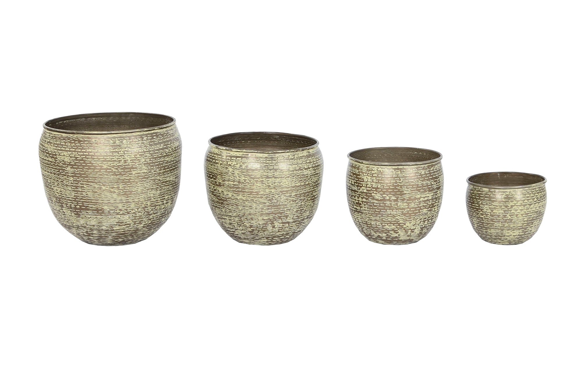 MACETERO SET 4 ALUMINIO 39X39X33 PATINADO VERDE - Imagen 1