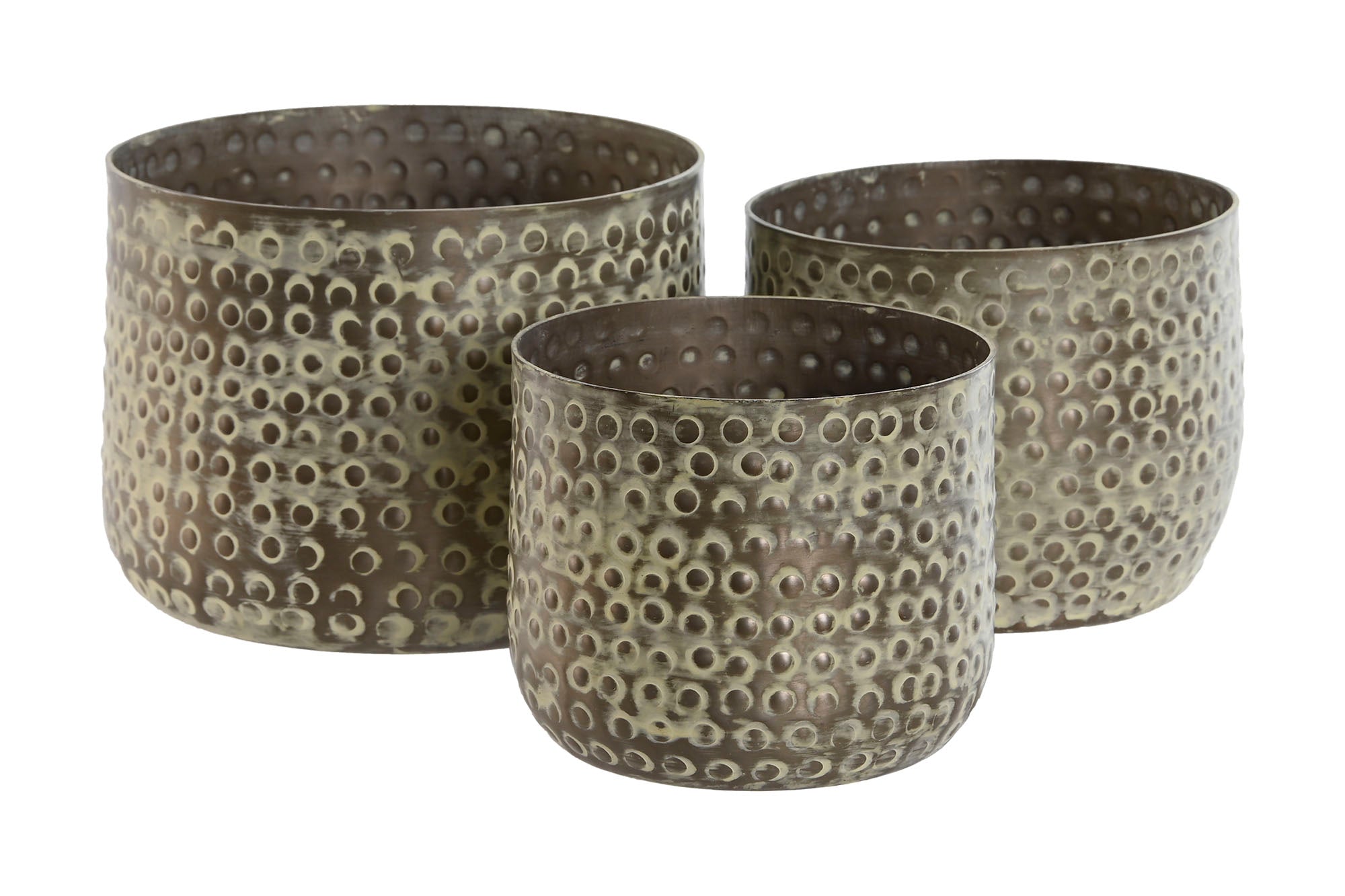 MACETERO SET 3 ALUMINIO 17X17X13 PATINADO VERDE - Imagen 3