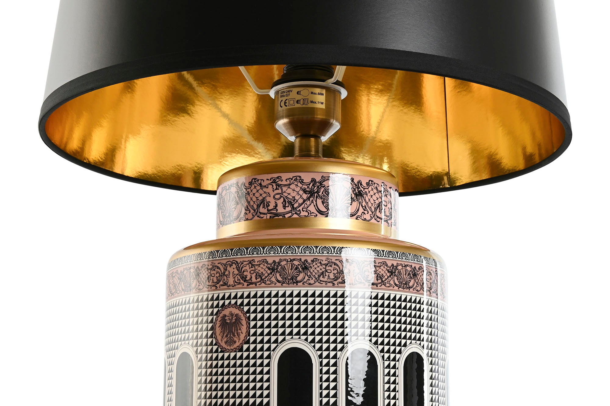 LAMPARA SOBREMESA PORCELANA 40X40X67,5 PUERTAS - Imagen 2