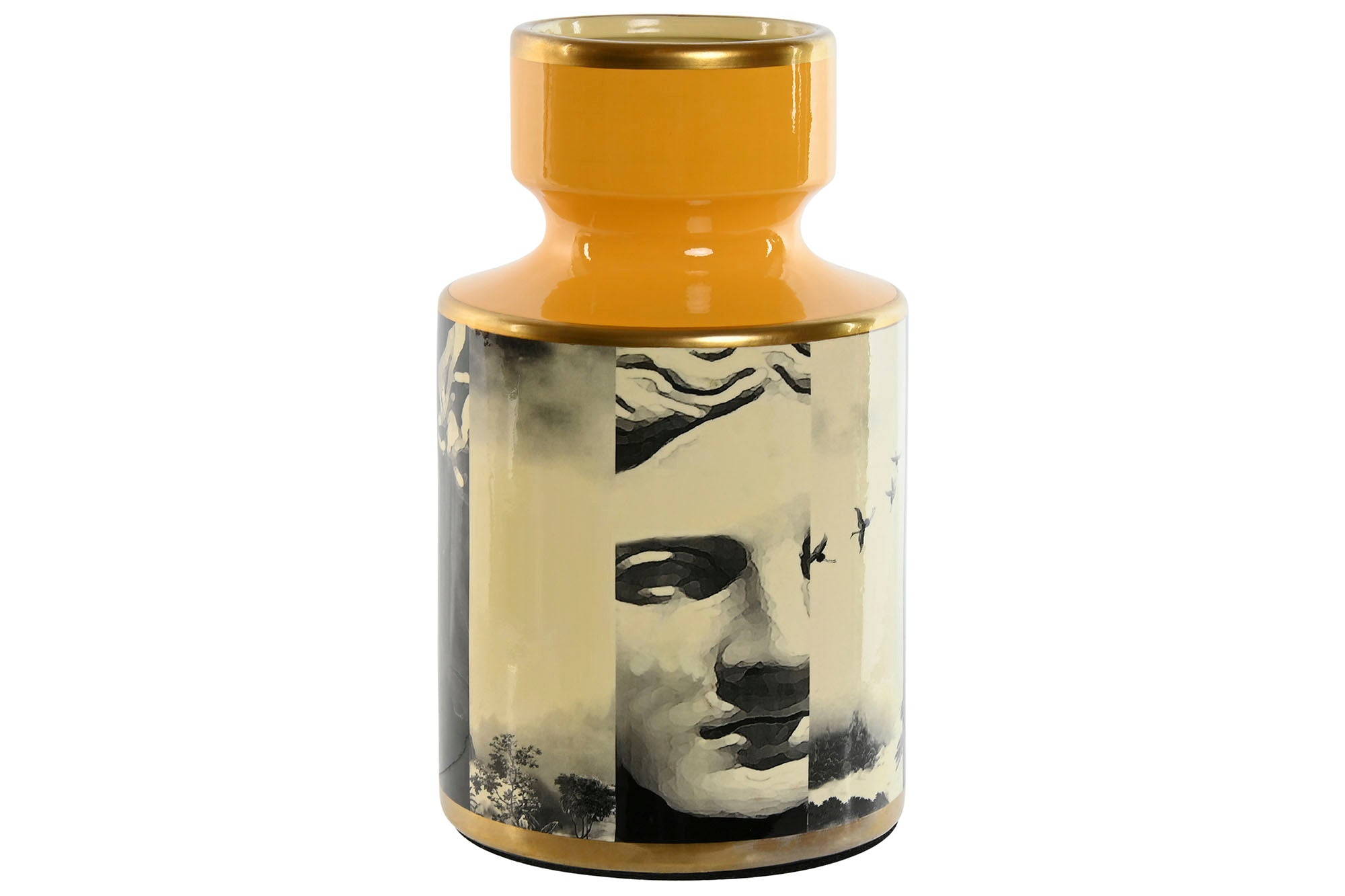 JARRON PORCELANA 14X14X24,5 AMARILLO - Imagen 1