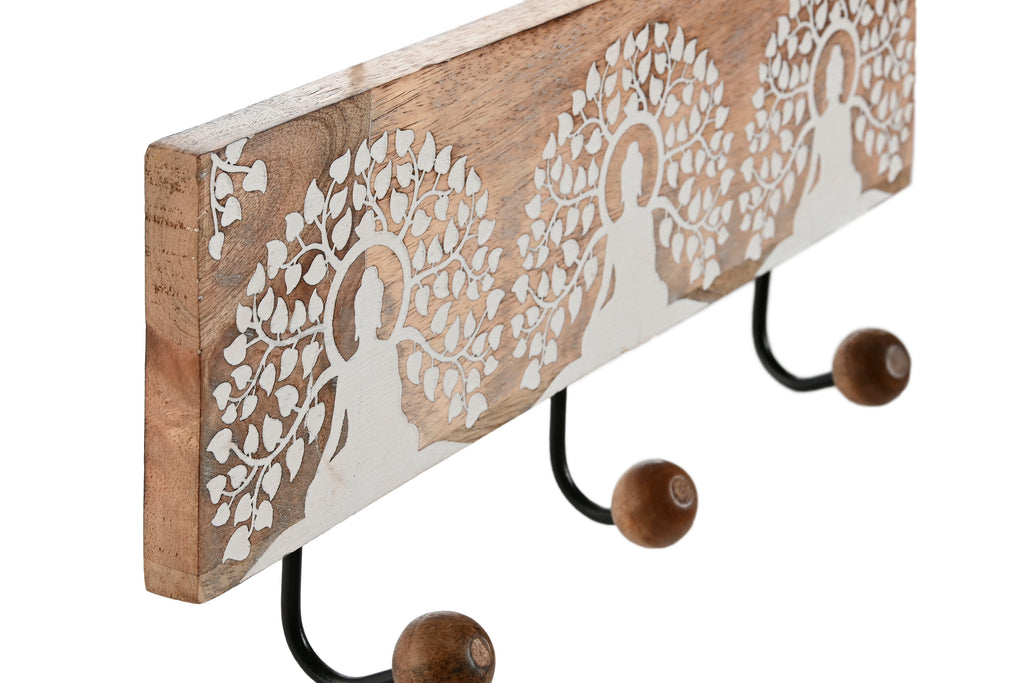 PERCHERO PARED MANGO METAL 38X5X16 BUDA BLANCO - Imagen 2