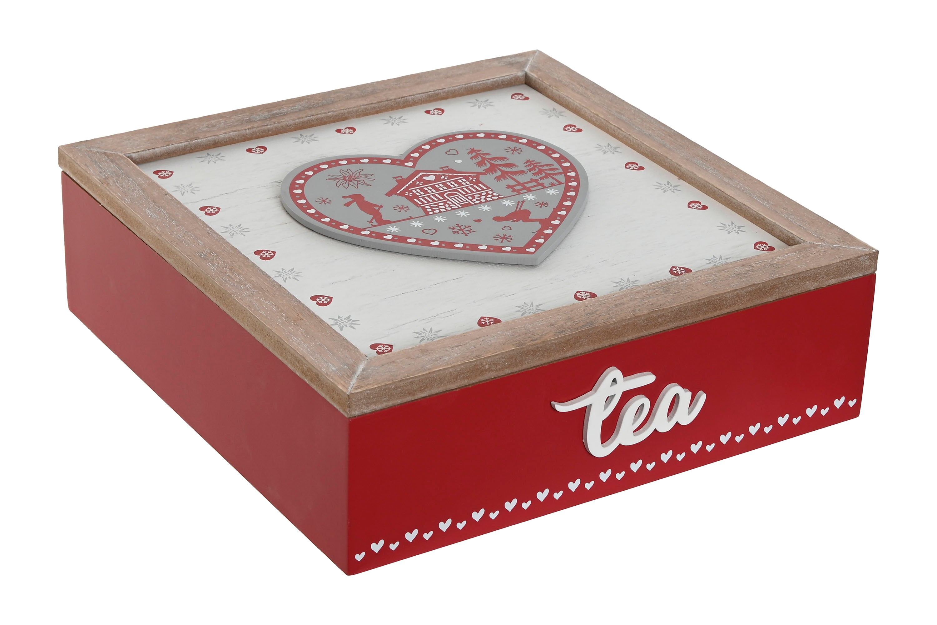 CAJA INFUSIONES MDF 24X24X7,5 ROJO - Imagen 1