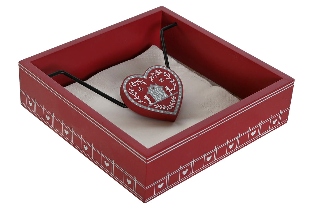 SERVILLETERO MDF METAL 18,5X18,5X5 ROJO - Imagen 3