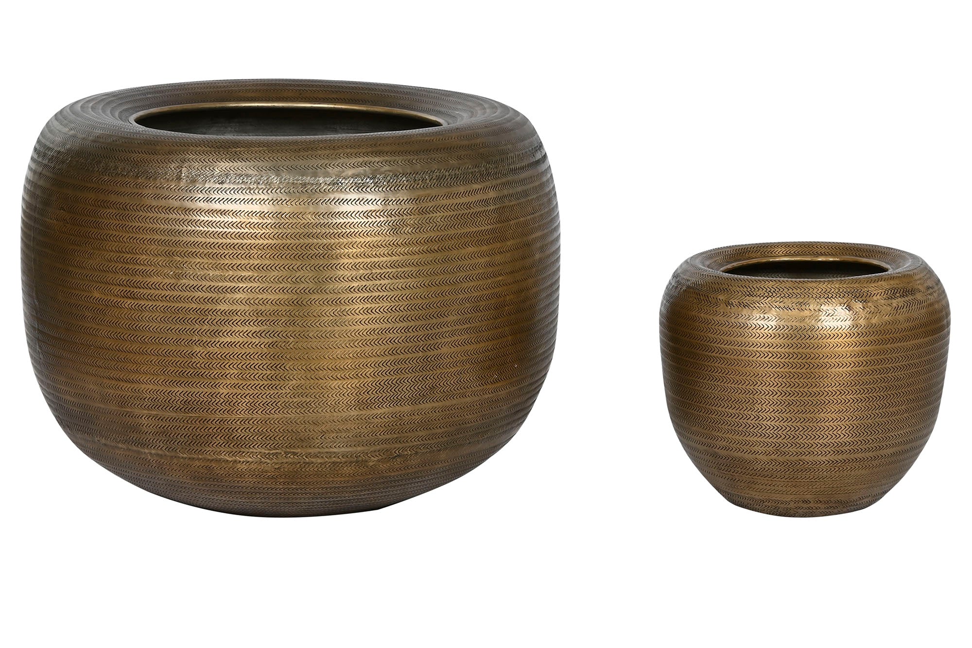 MACETERO SET 2 ALUMINIO 64X64X47 PATINADO DORADO - Imagen 1