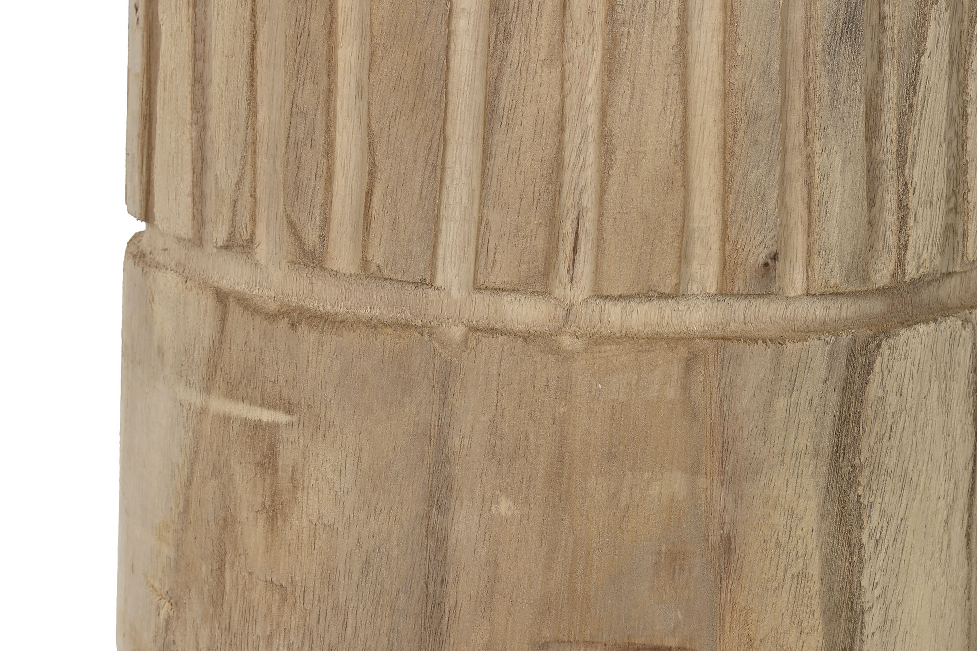 MACETERO MADERA PAULOWNIA 32X32X69 TALLADO NATURAL - Imagen 3