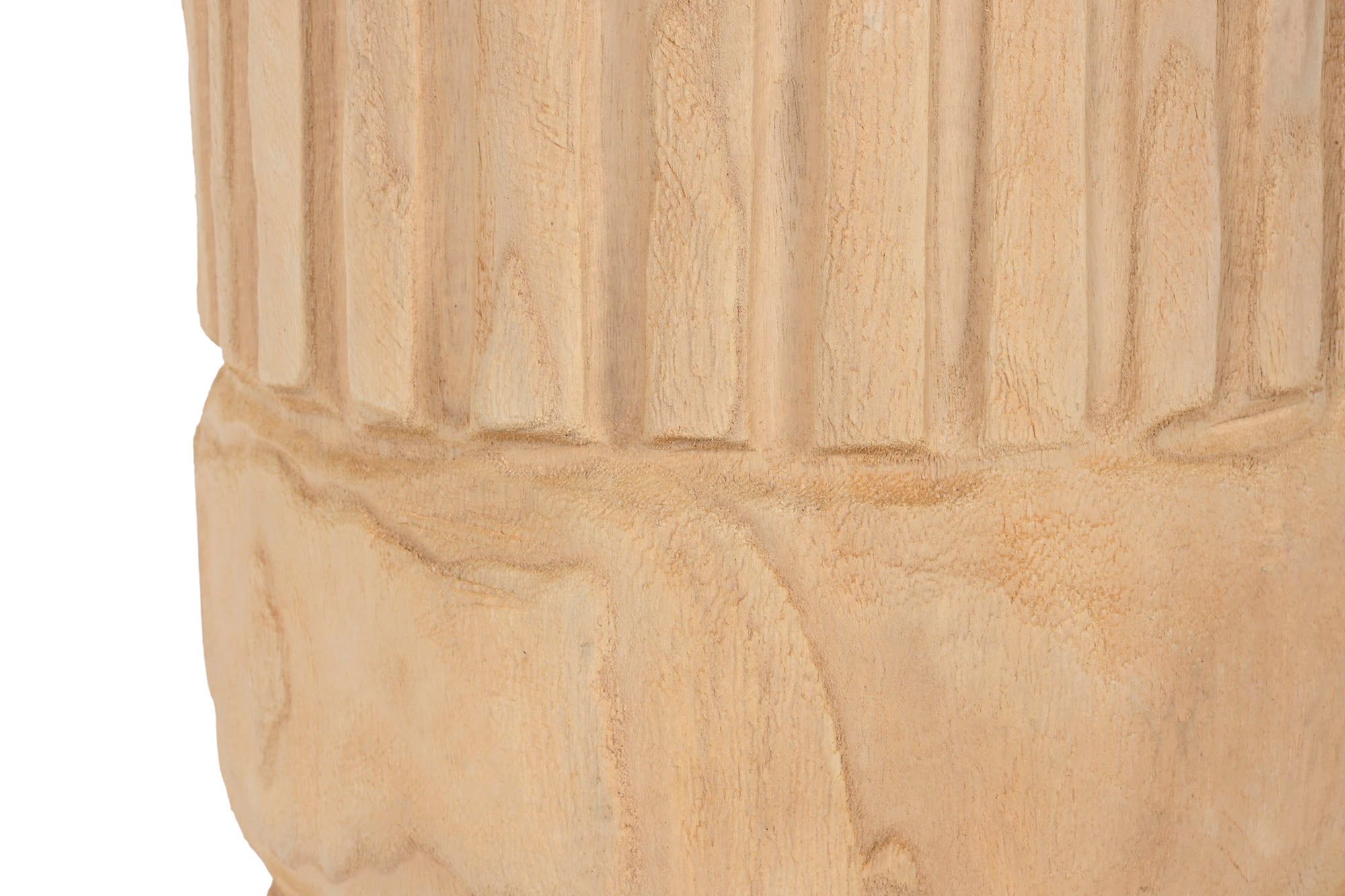 MACETERO MADERA PAULOWNIA 28X28X50 TALLADO NATURAL - Imagen 3