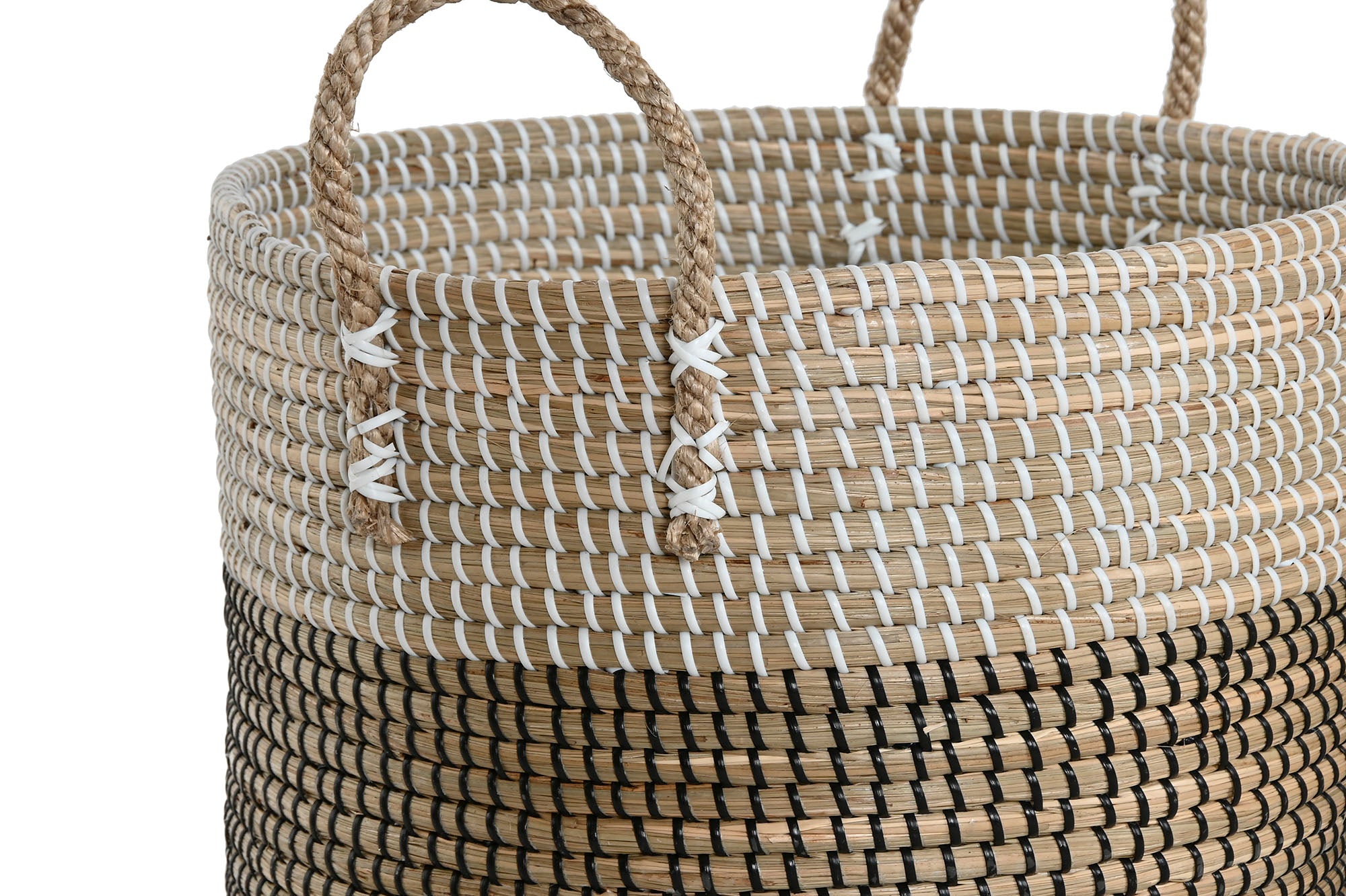 CESTA SET 2 SEAGRASS 44X44X49 BLANCO - Imagen 3
