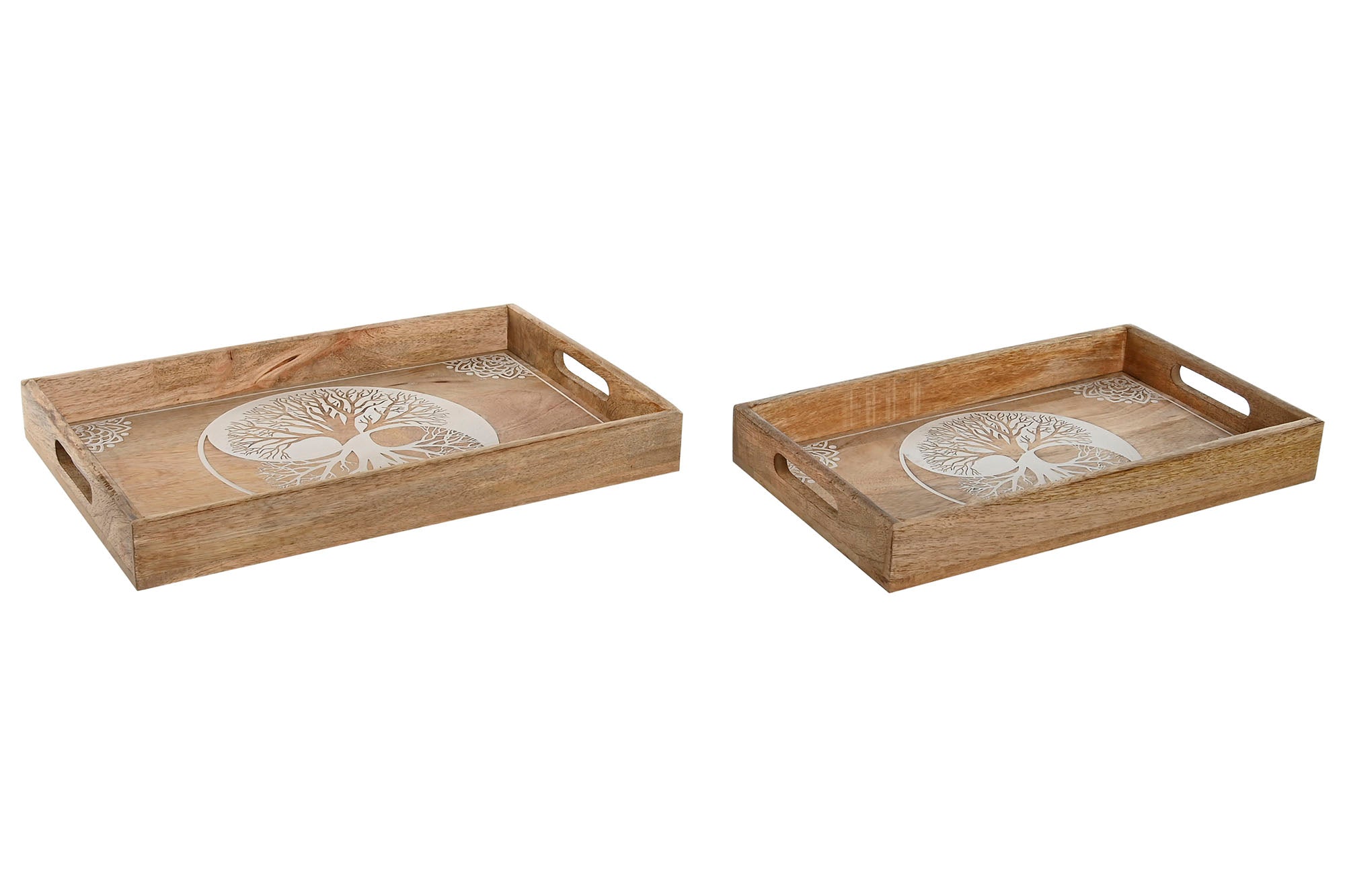 BANDEJA SET 2 MANGO 43,5X27X5,5 ARBOL DECAPE - Imagen 1