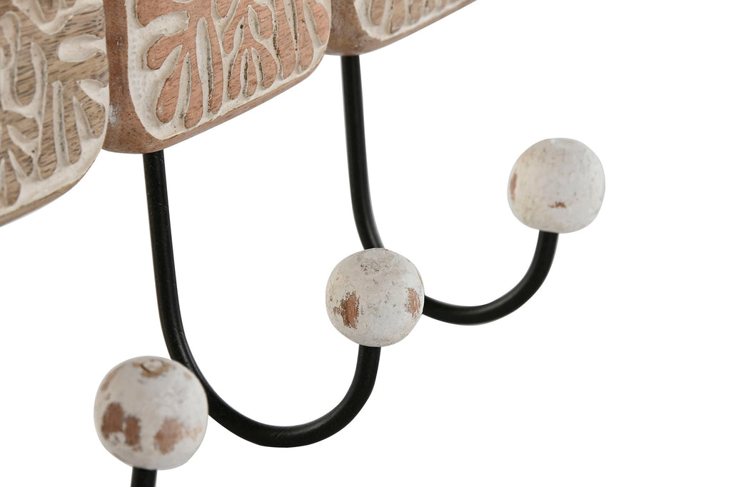 PERCHERO PARED MANGO HIERRO 41X7X17 FLORAL 3D - Imagen 3