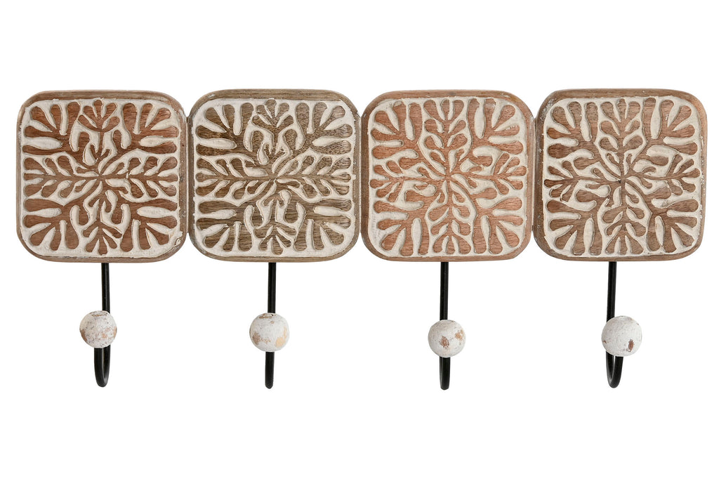 PERCHERO PARED MANGO HIERRO 41X7X17 FLORAL 3D - Imagen 1