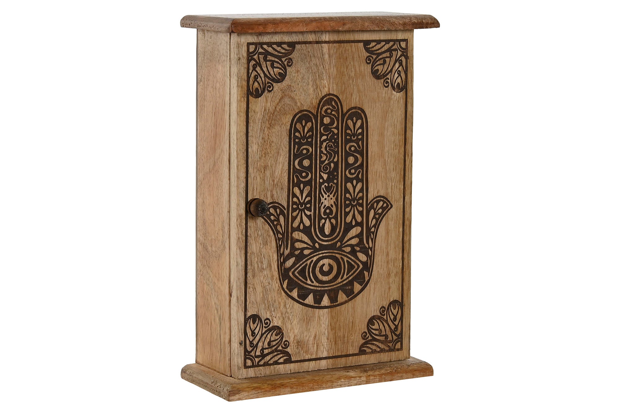 GUARDALLAVES MANGO 18X7,5X28 HAMSA GRABADO NATURAL - Imagen 1