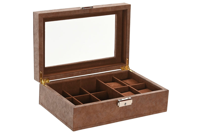 JOYERO PU MDF 25X16,5X8,5 MARRON - Imagen 1