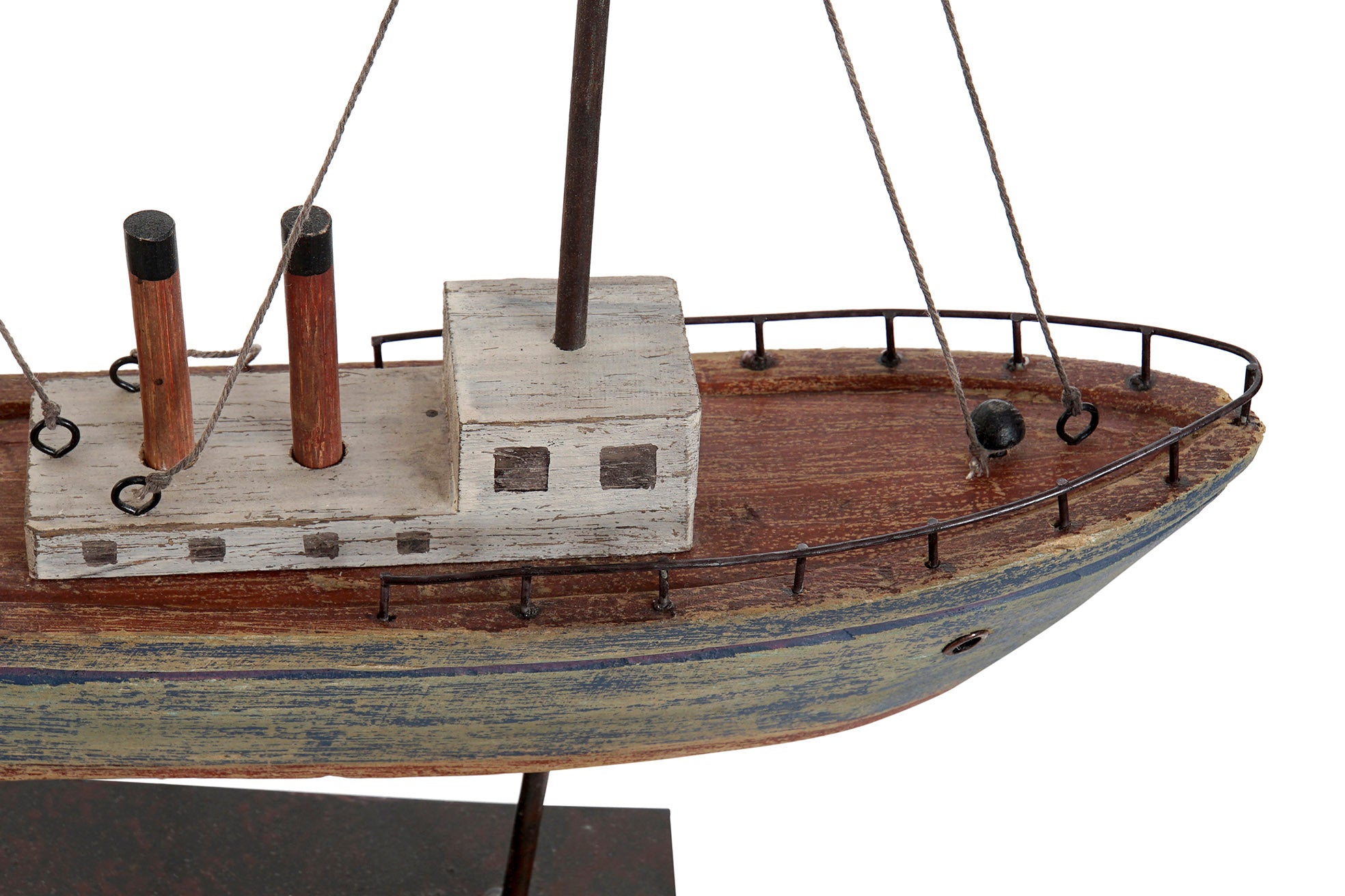 FIGURA MADERA METAL 37,5X8,5X41 BARCO DESGASTADO - Imagen 2