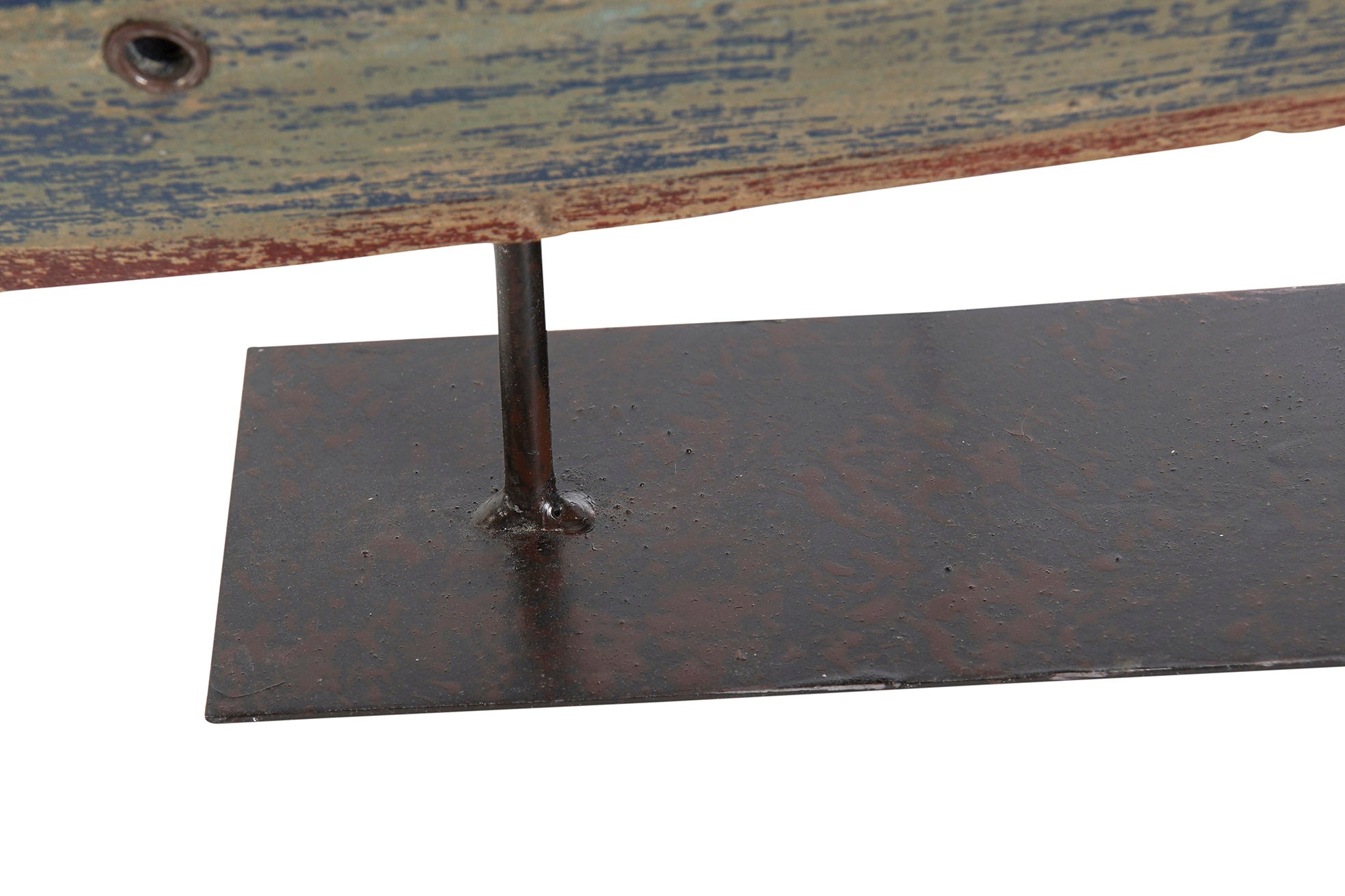 FIGURA MADERA METAL 37,5X8,5X41 BARCO DESGASTADO - Imagen 3